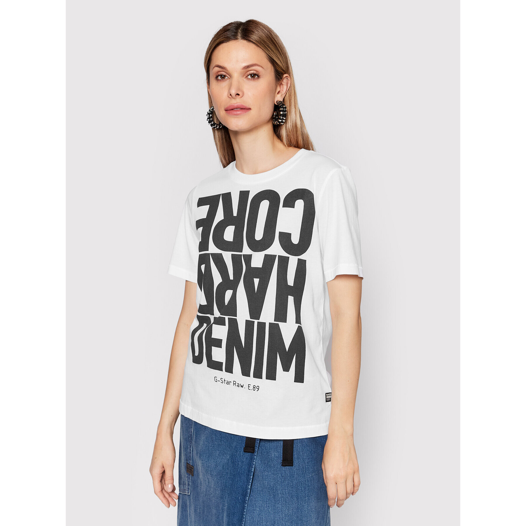 G-Star Raw Тишърт Lyon D21661-4107-110 Бял Regular Fit - Pepit.bg