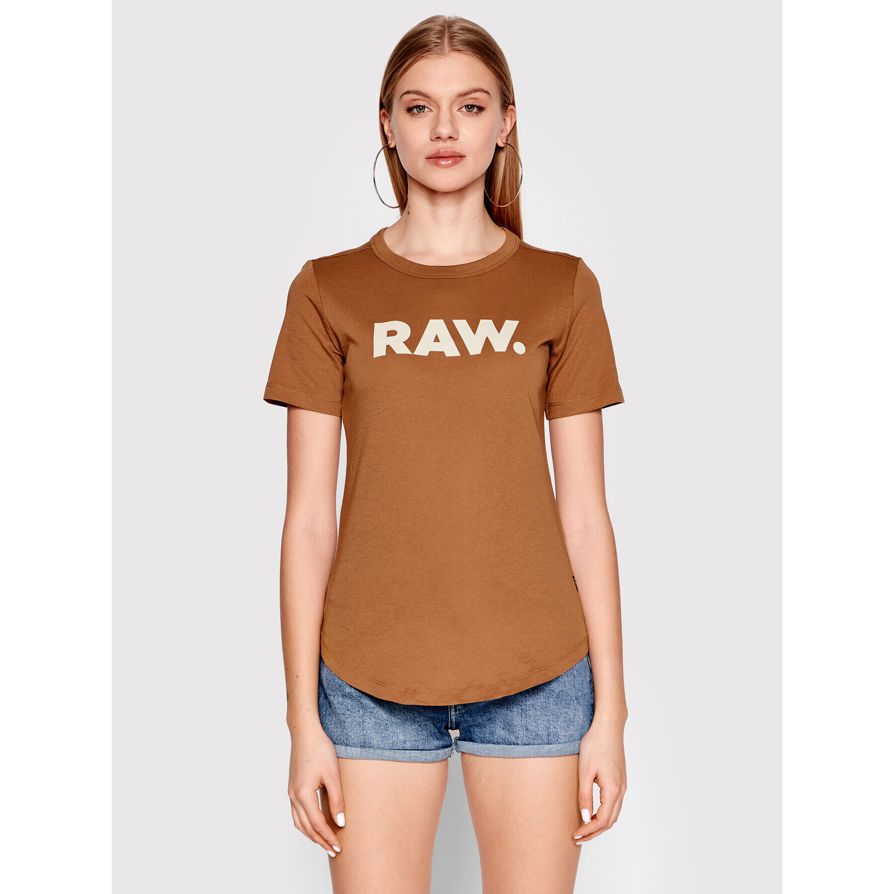G-Star Raw Тишърт Raw. D21226-4107-C740 Кафяв Slim Fit - Pepit.bg