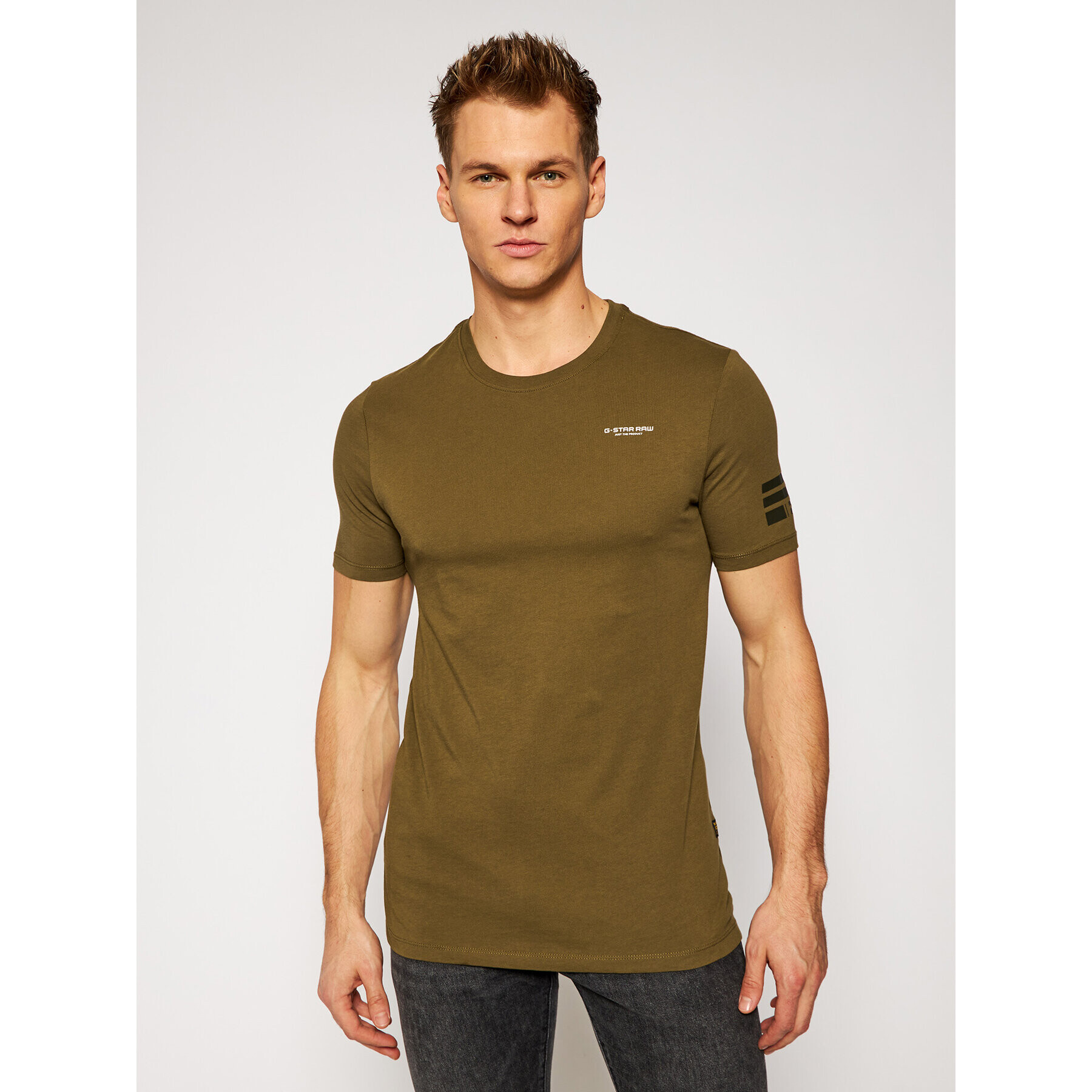 G-Star Raw Тишърт Text Gr D17135-336-1866 Зелен Slim Fit - Pepit.bg