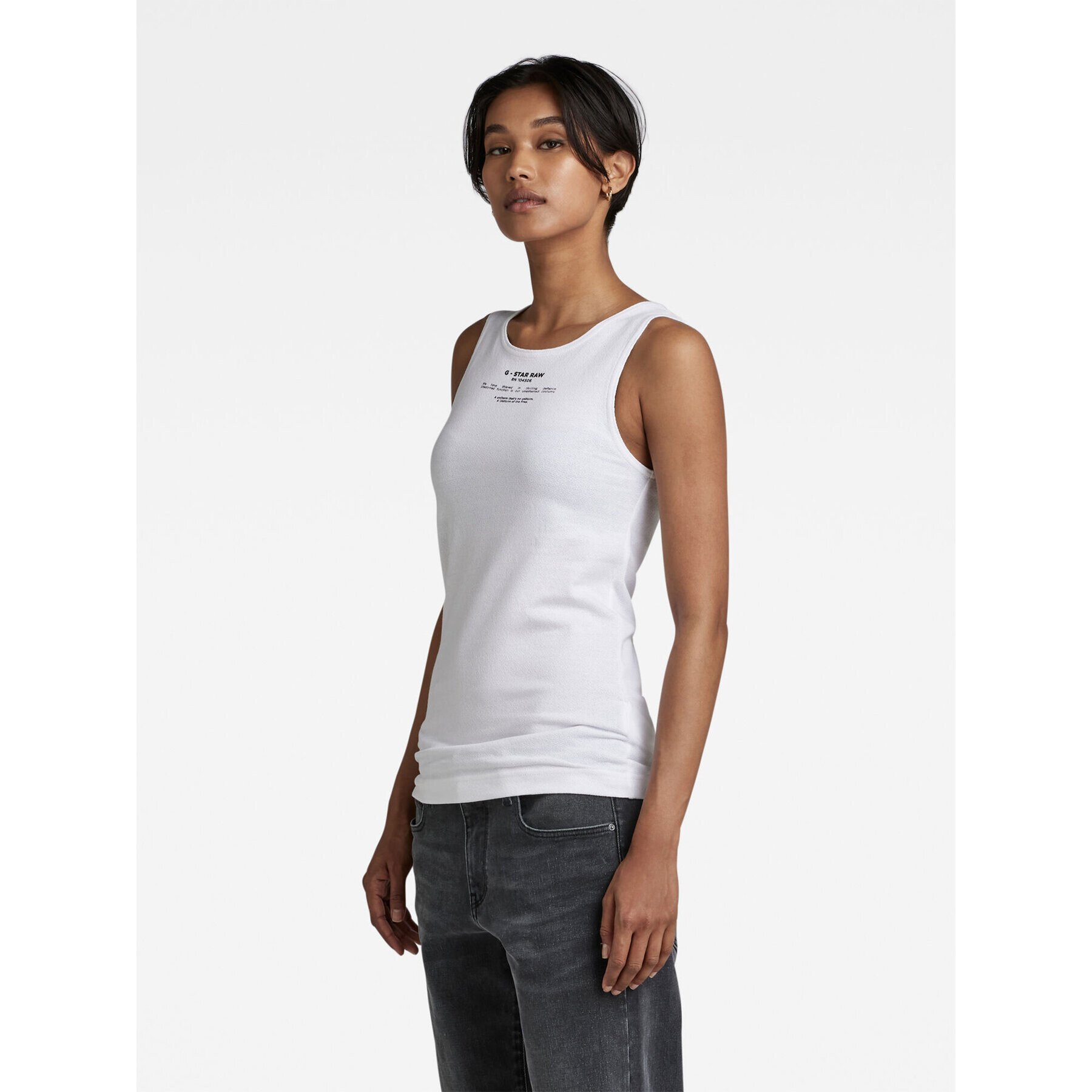 G-Star Raw топ D22830-D269-110 Бял Slim Fit - Pepit.bg