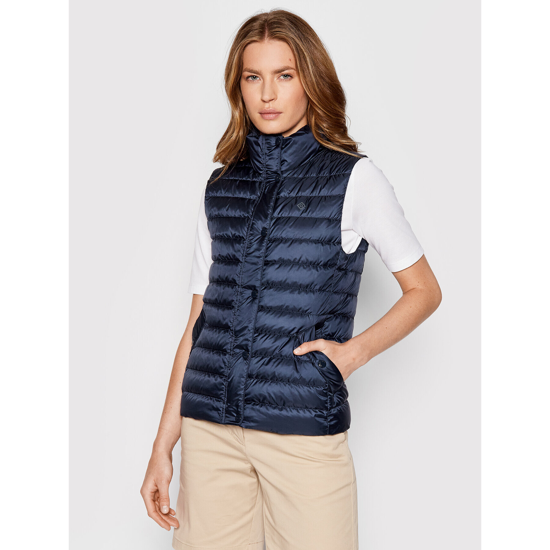 Gant Елек Light Down Gilet 4700210 Тъмносин Regular Fit - Pepit.bg
