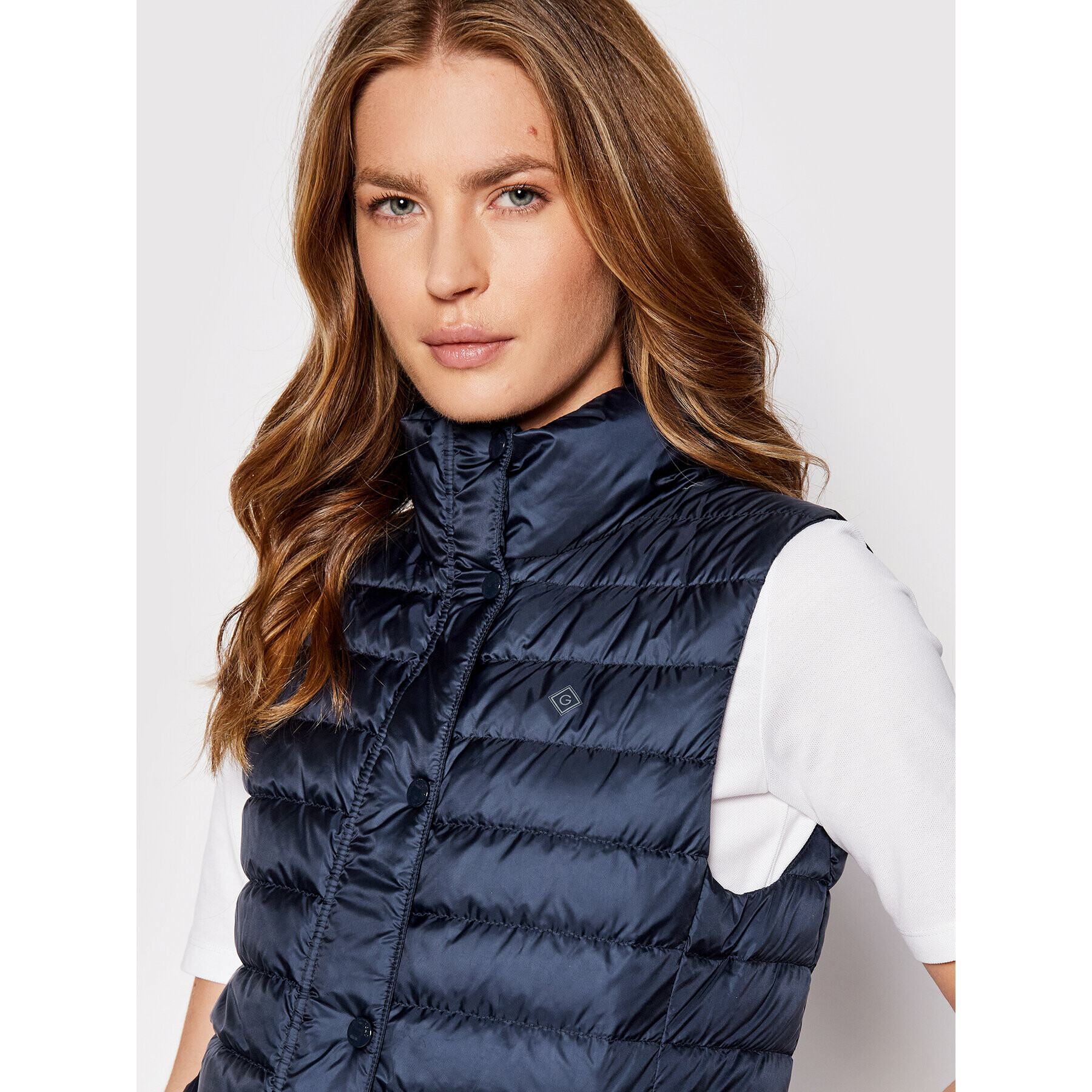 Gant Елек Light Down Gilet 4700210 Тъмносин Regular Fit - Pepit.bg