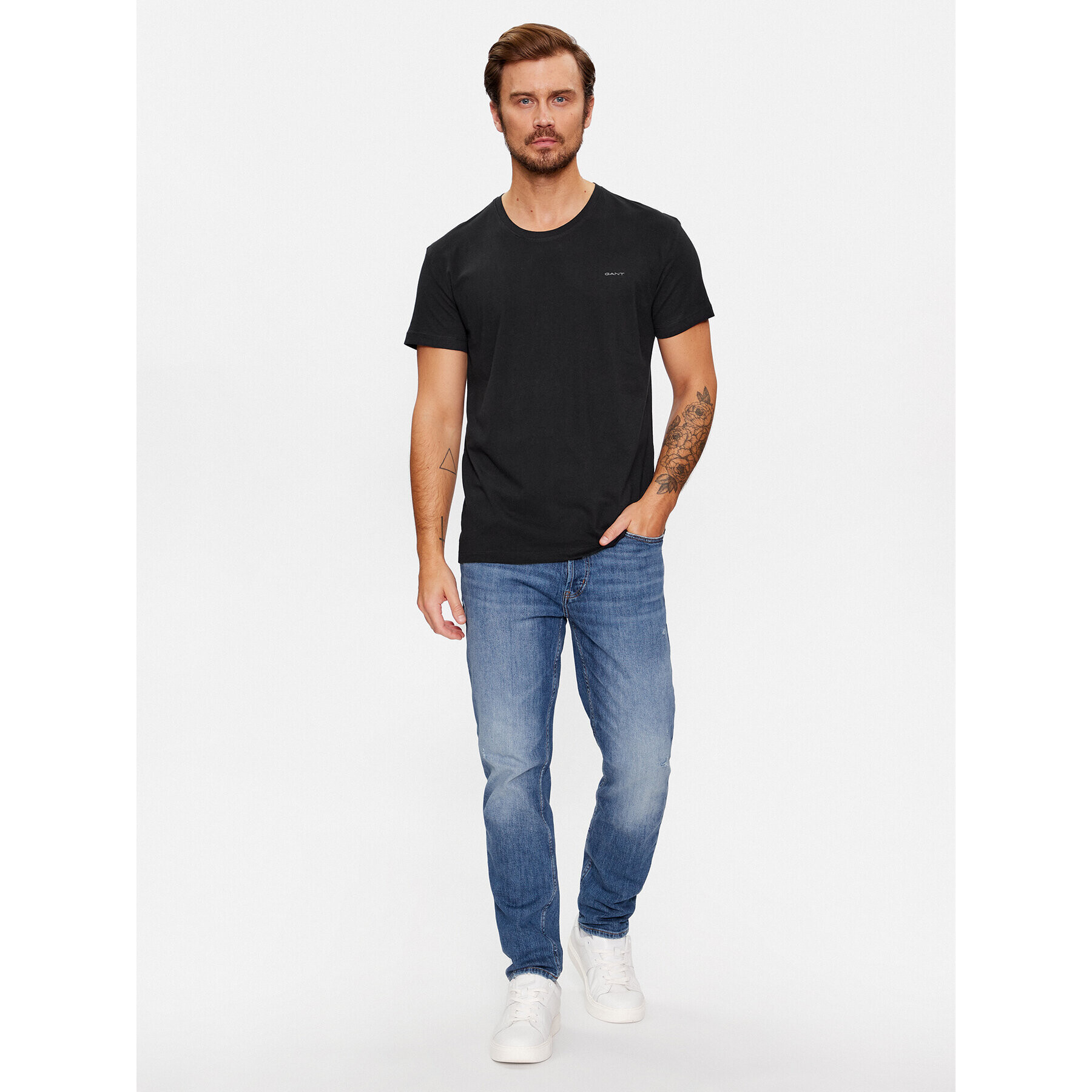 Gant Комплект 2 тишъртки C-Neck 2 Pack 900002008 Черен Regular Fit - Pepit.bg