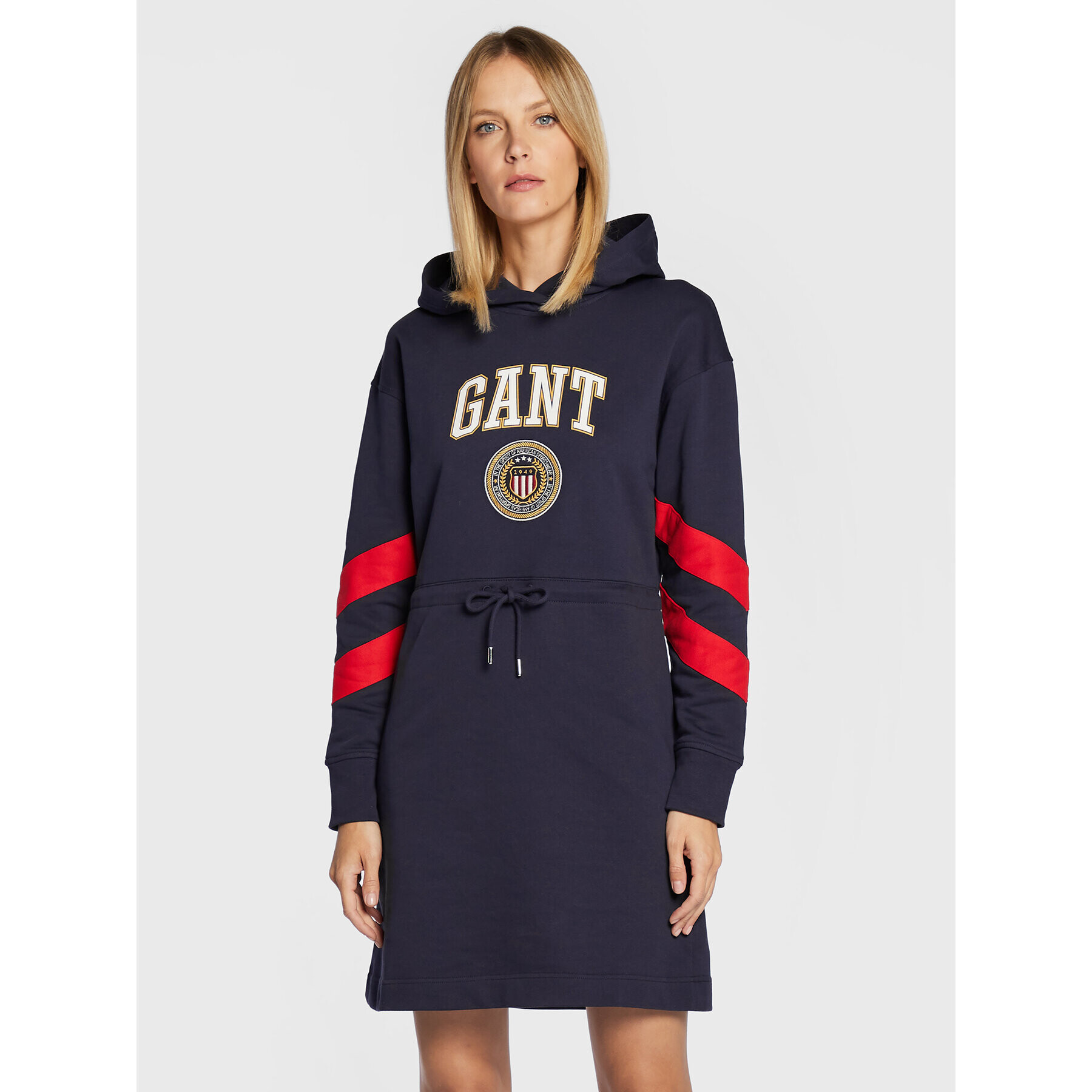 Gant Плетена рокля Crest Shield 4203330 Тъмносин Regular Fit - Pepit.bg