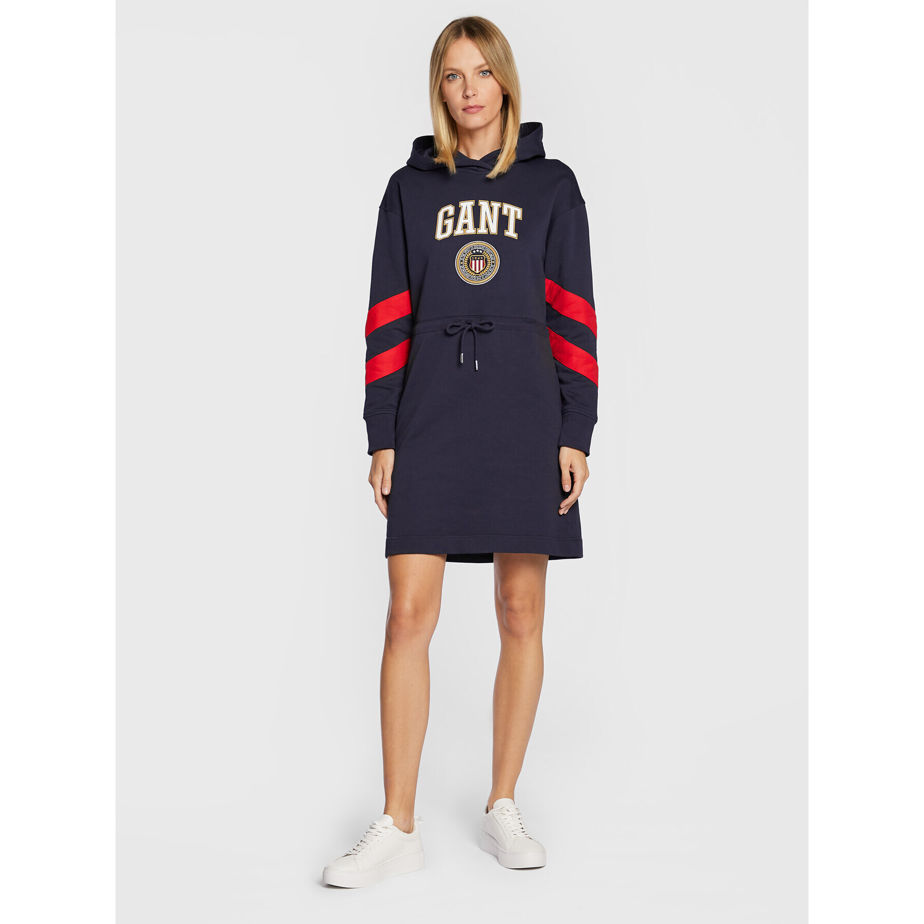 Gant Плетена рокля Crest Shield 4203330 Тъмносин Regular Fit - Pepit.bg
