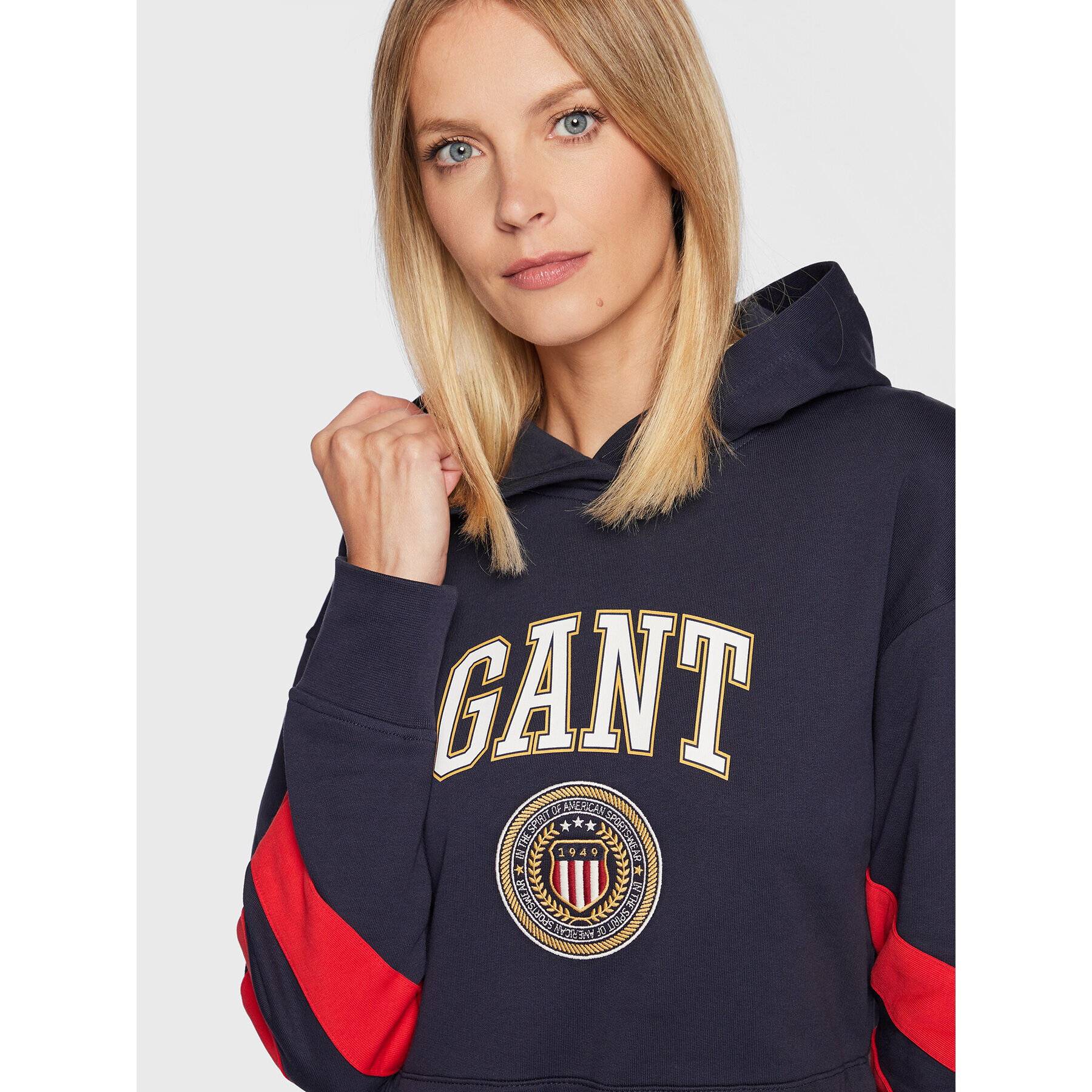 Gant Плетена рокля Crest Shield 4203330 Тъмносин Regular Fit - Pepit.bg