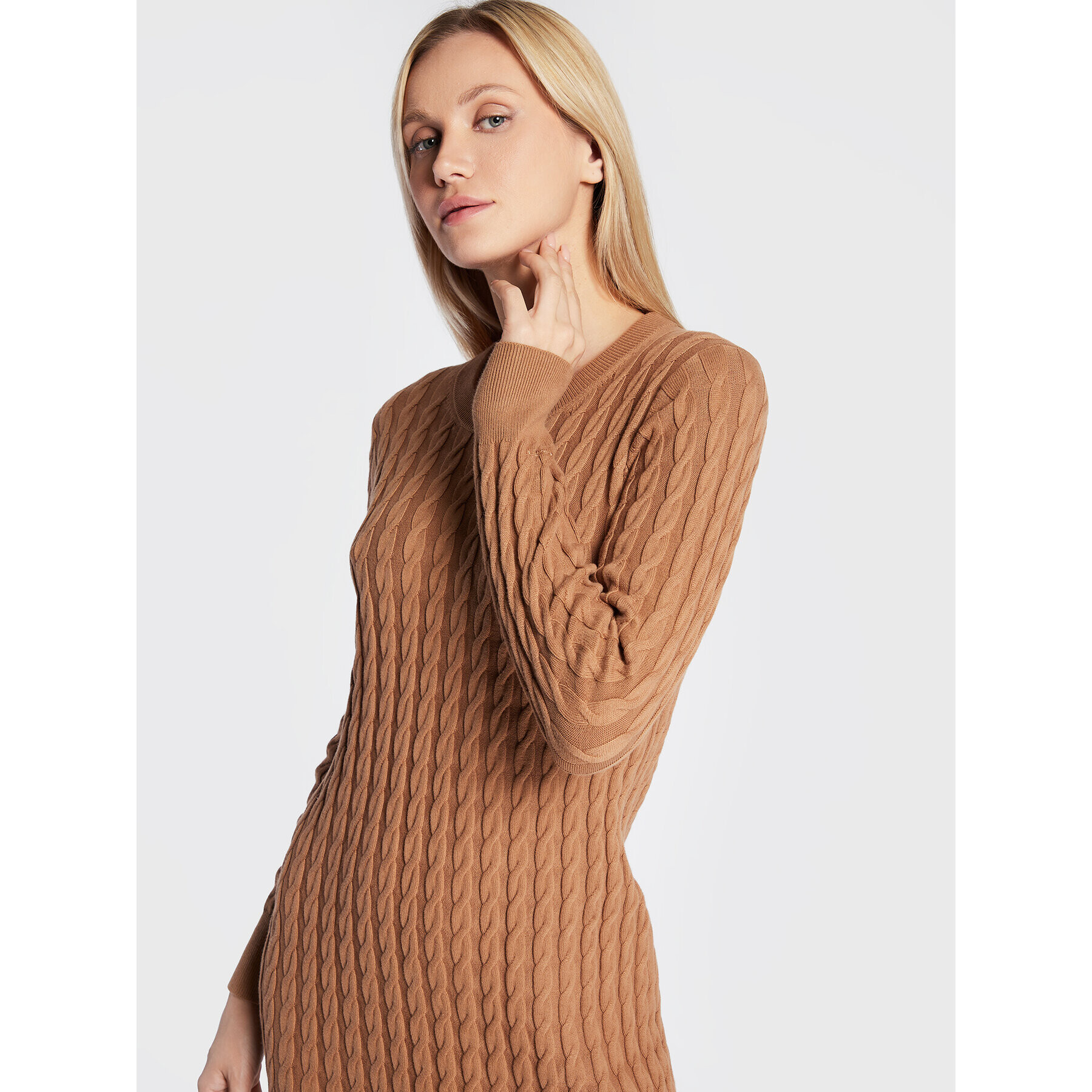 Gant Плетена рокля Twisted Cable 4502048 Бежов Regular Fit - Pepit.bg