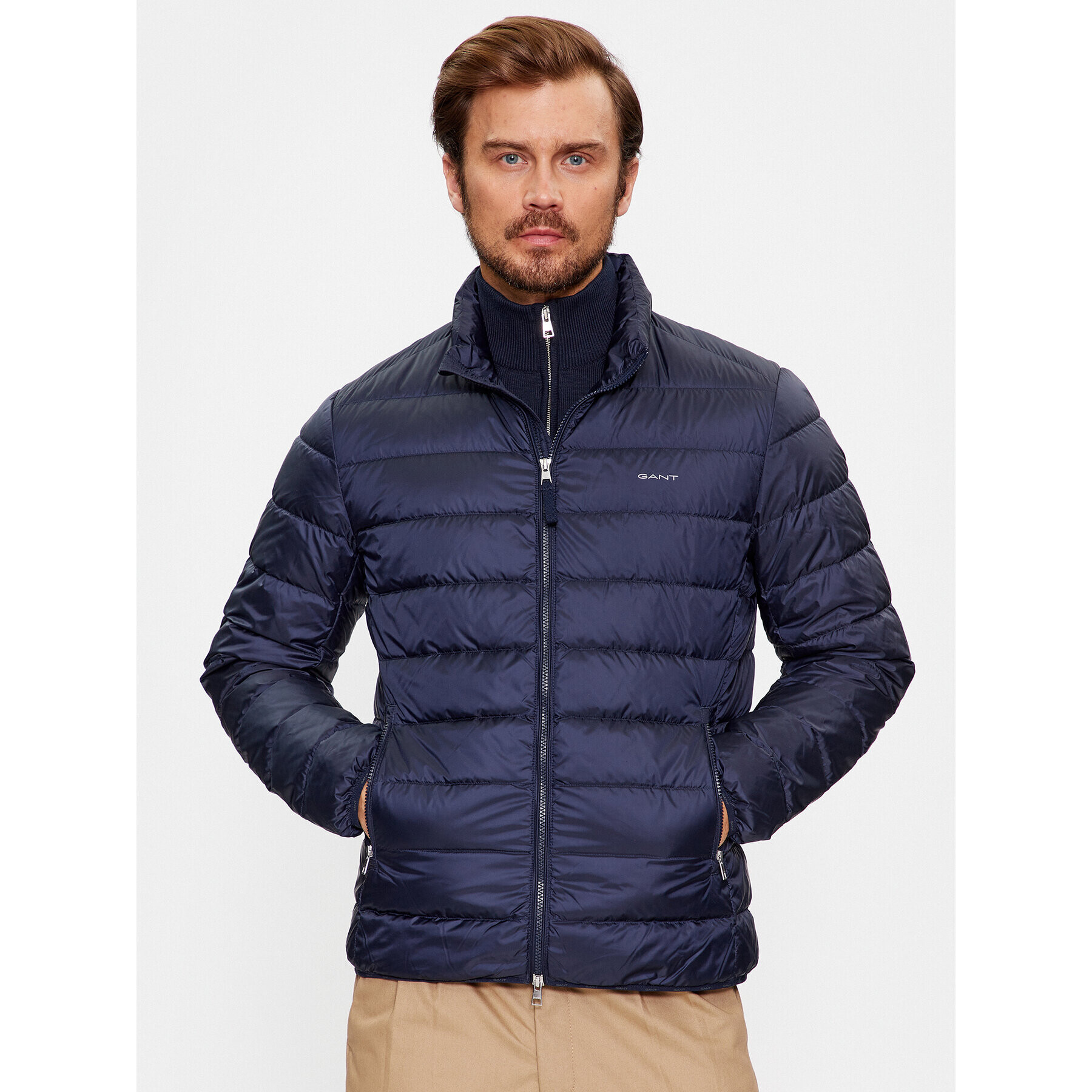 Gant Пухено яке Light Down Jacket 7006298 Тъмносин Regular Fit - Pepit.bg