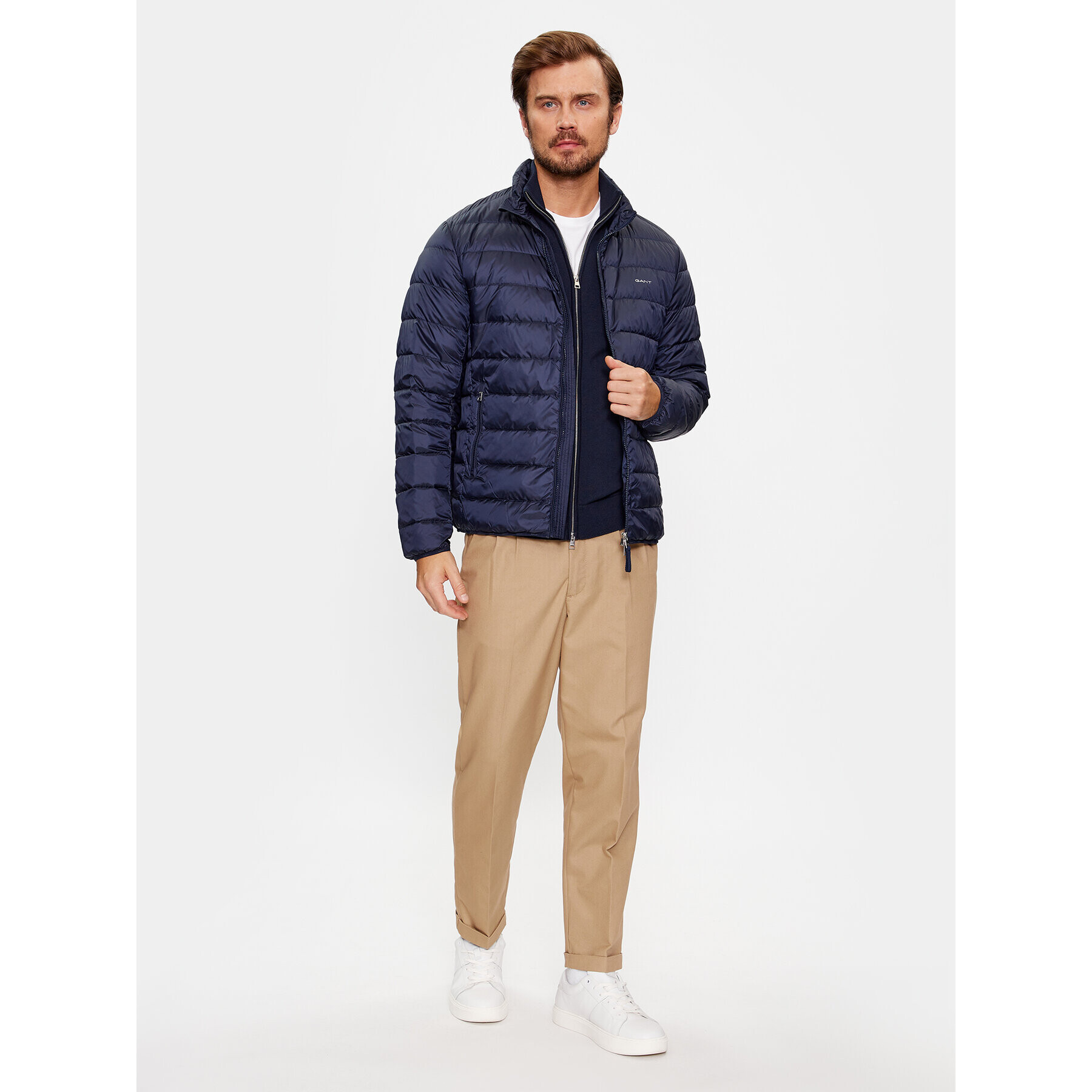 Gant Пухено яке Light Down Jacket 7006298 Тъмносин Regular Fit - Pepit.bg