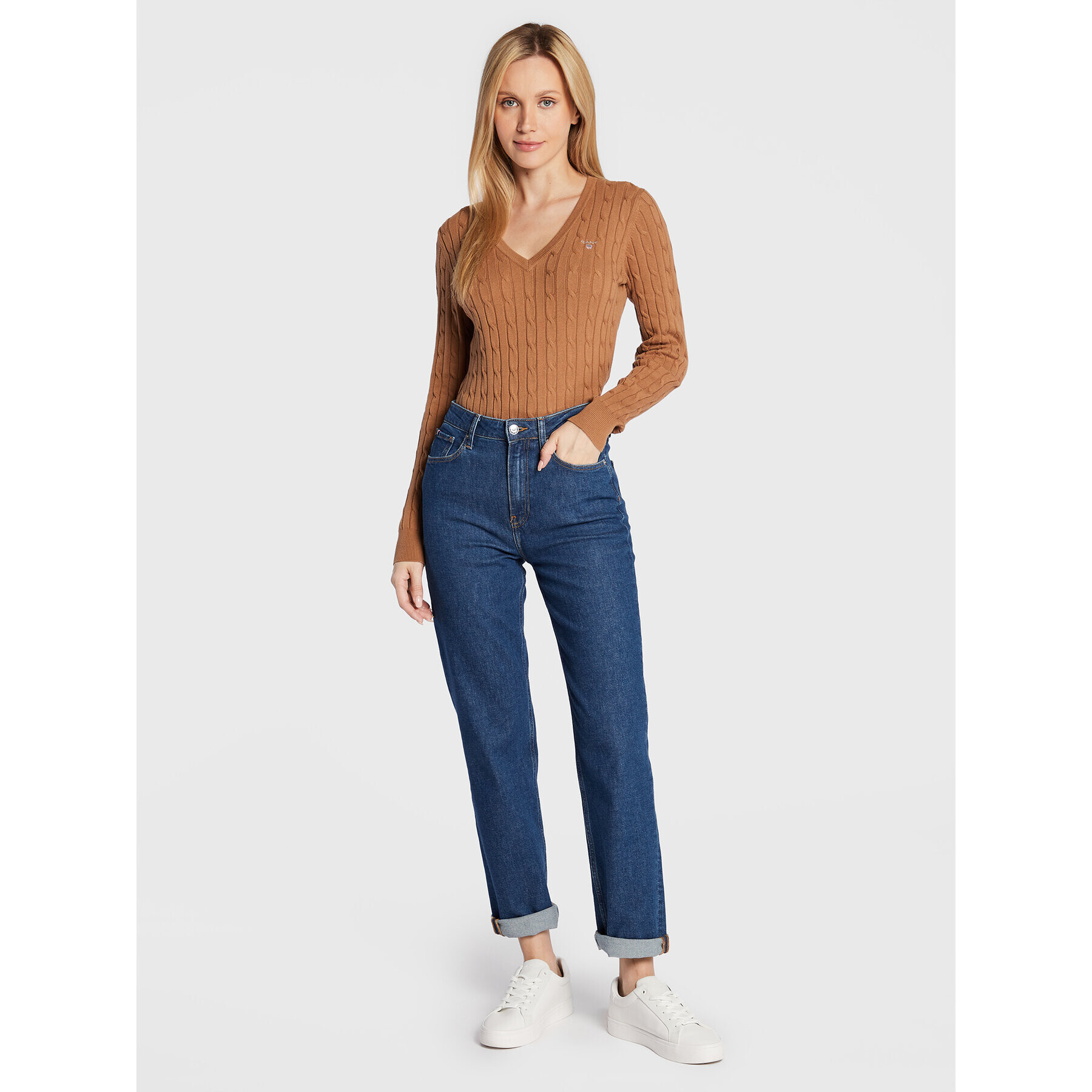 Gant Пуловер 480022 Кафяв Slim Fit - Pepit.bg