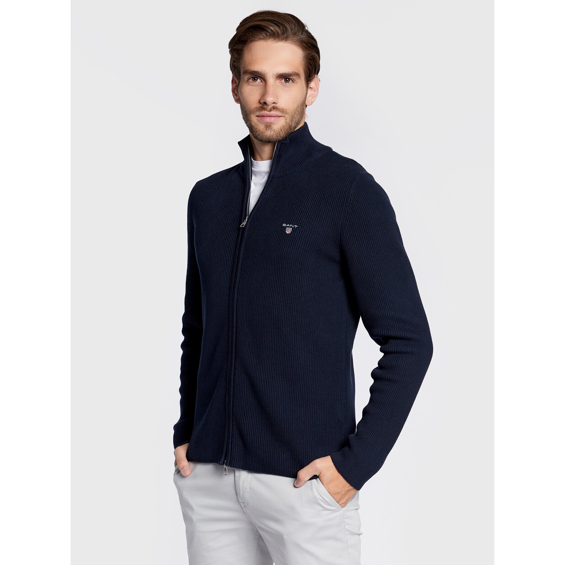 Gant Пуловер 8030142 Тъмносин Slim Fit - Pepit.bg