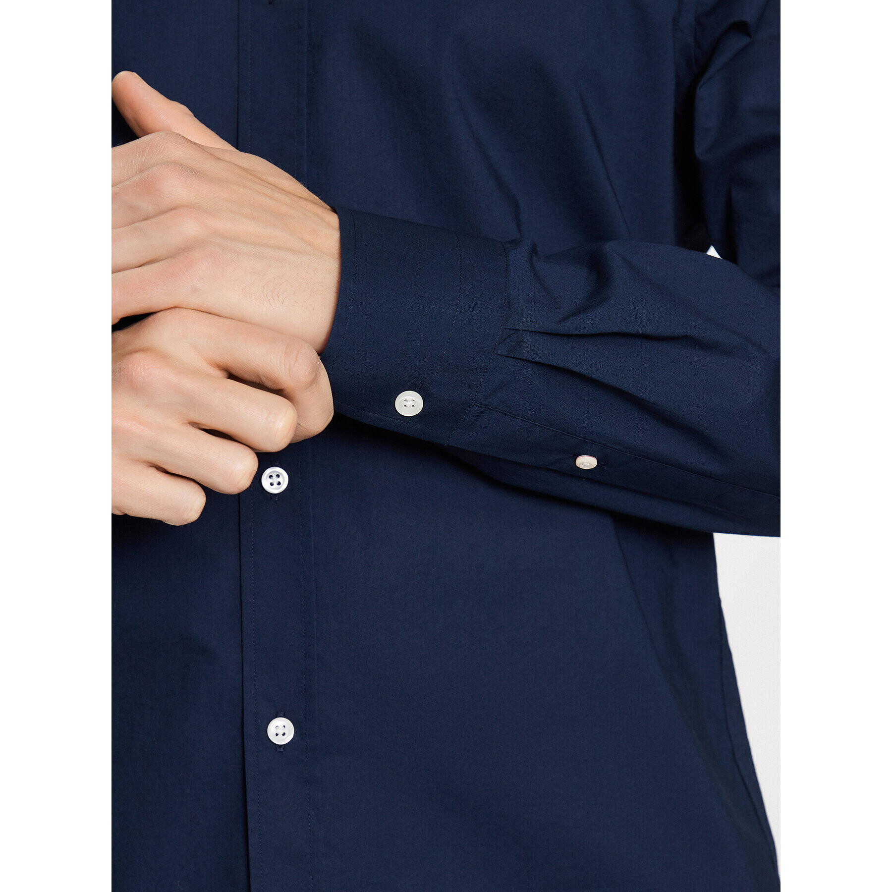 Gant Риза Broadcloth 3046402 Тъмносин Slim Fit - Pepit.bg