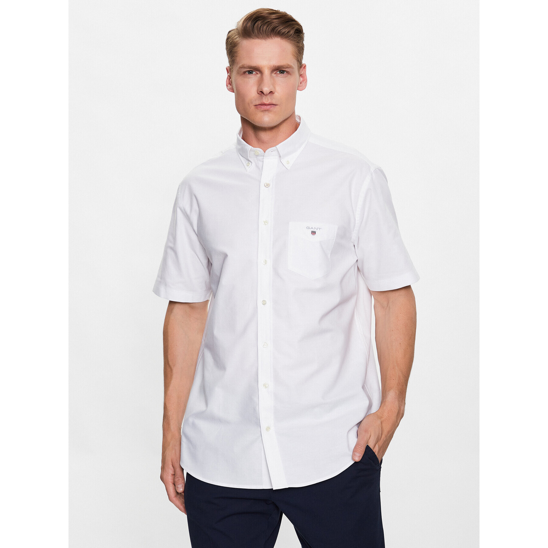 Gant Риза Oxford 3046001 Бял Regular Fit - Pepit.bg