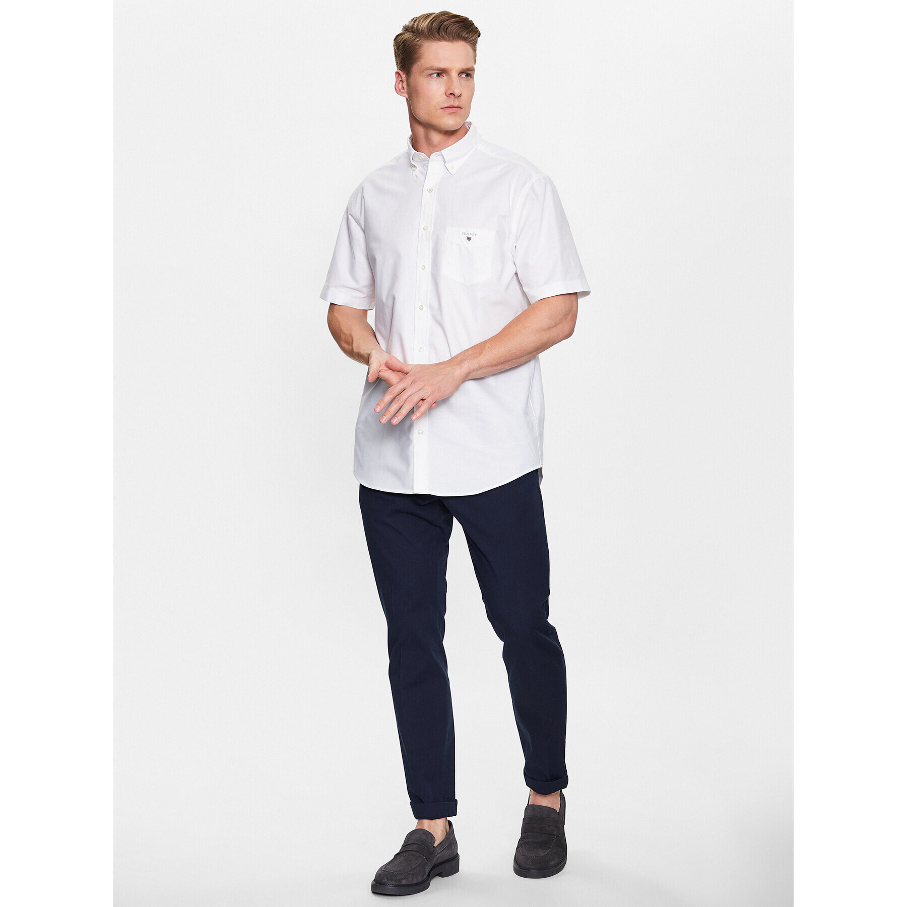 Gant Риза Oxford 3046001 Бял Regular Fit - Pepit.bg