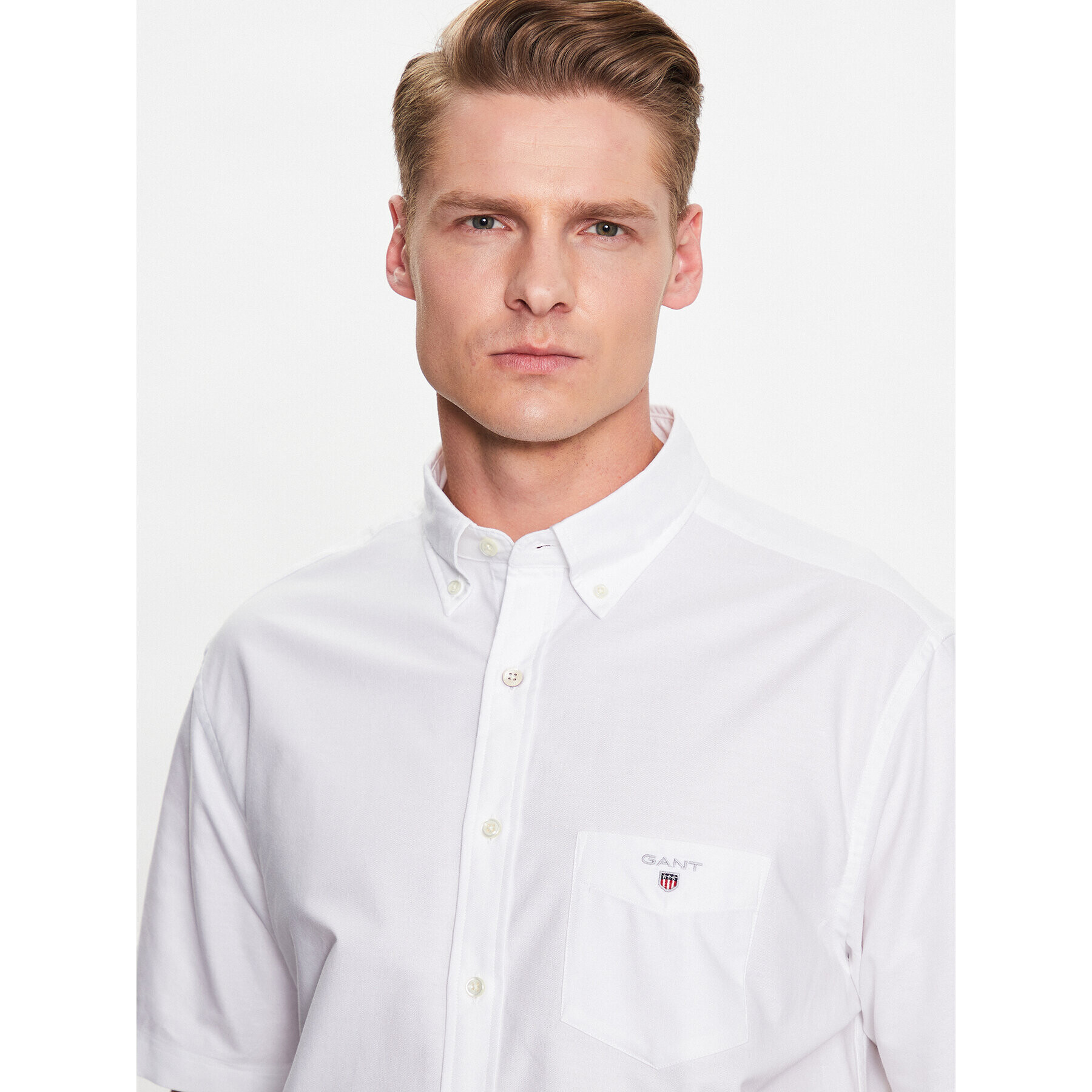 Gant Риза Oxford 3046001 Бял Regular Fit - Pepit.bg