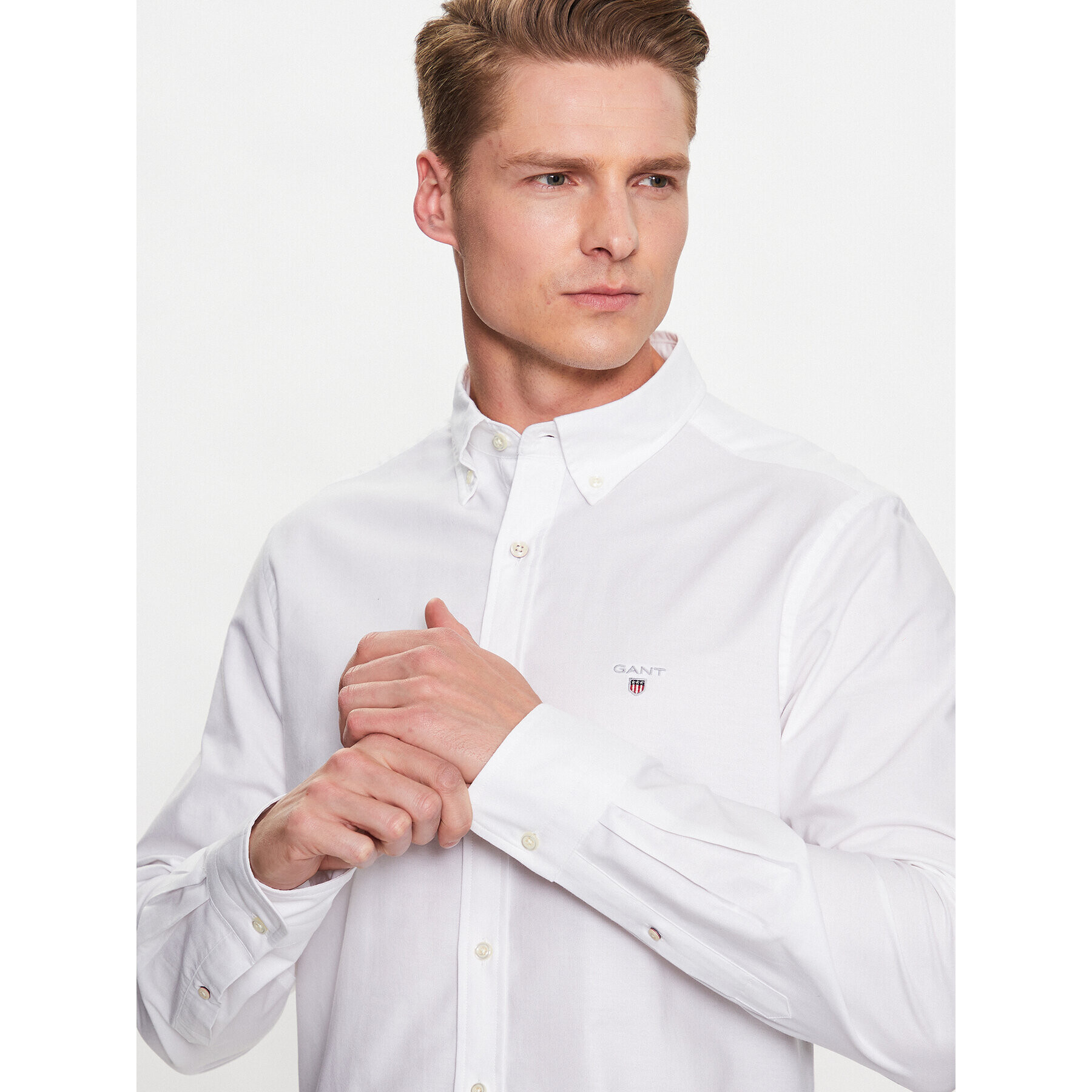 Gant Риза Oxford 3046002 Бял Slim Fit - Pepit.bg