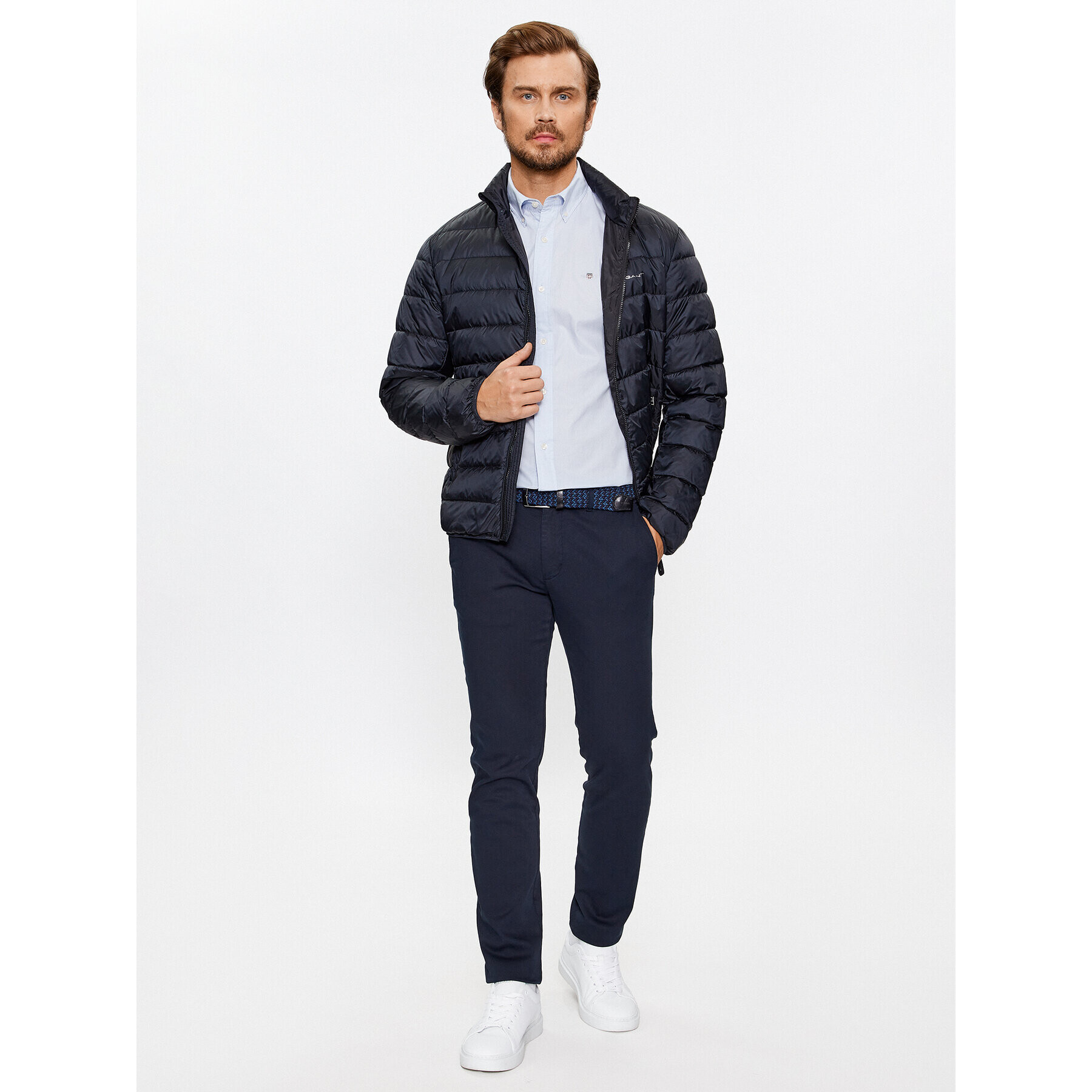 Gant Риза Slim Poplin 3000102 Син Regular Fit - Pepit.bg