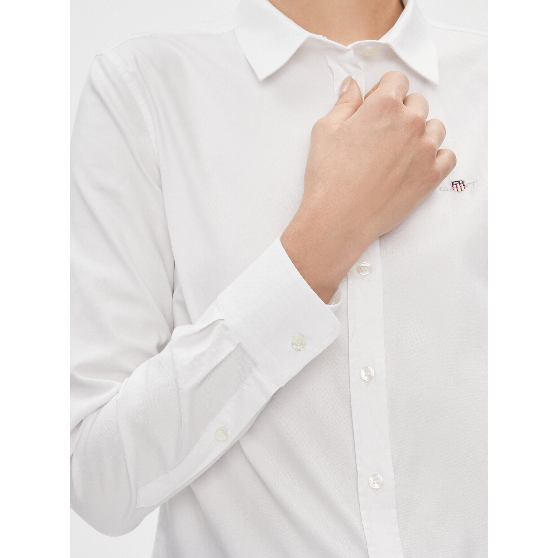 Gant Риза Slim Stretch Oxford 4300141 Бял Slim Fit - Pepit.bg