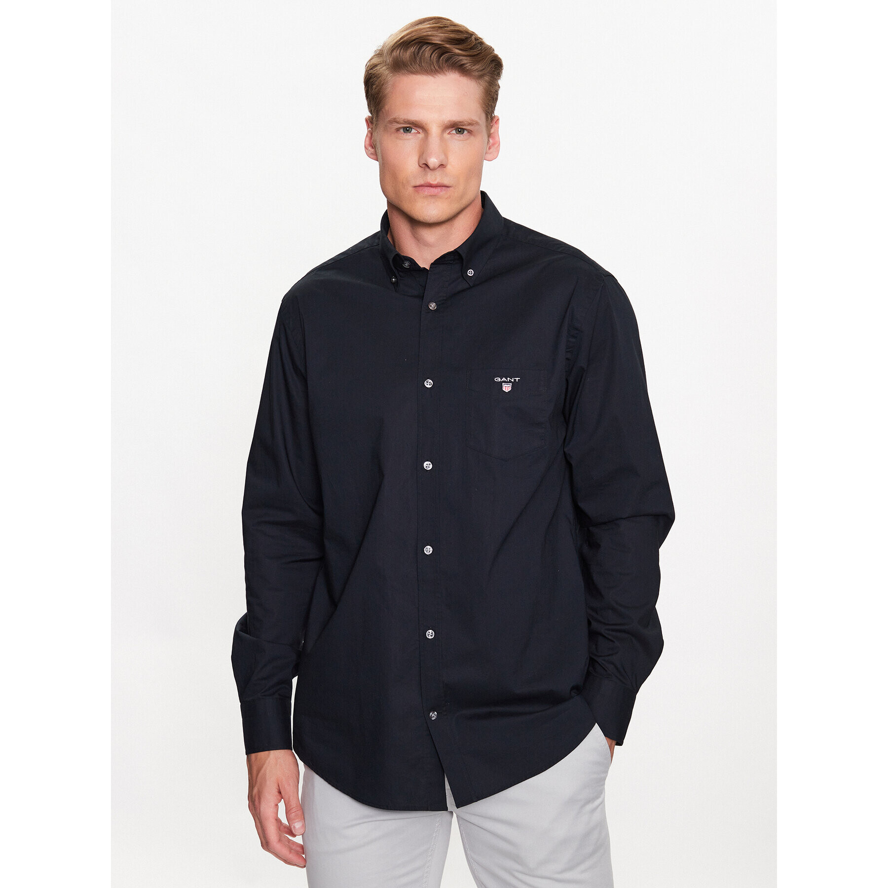 Gant Риза The Broadcloth Reg 3046400 Черен Regular Fit - Pepit.bg