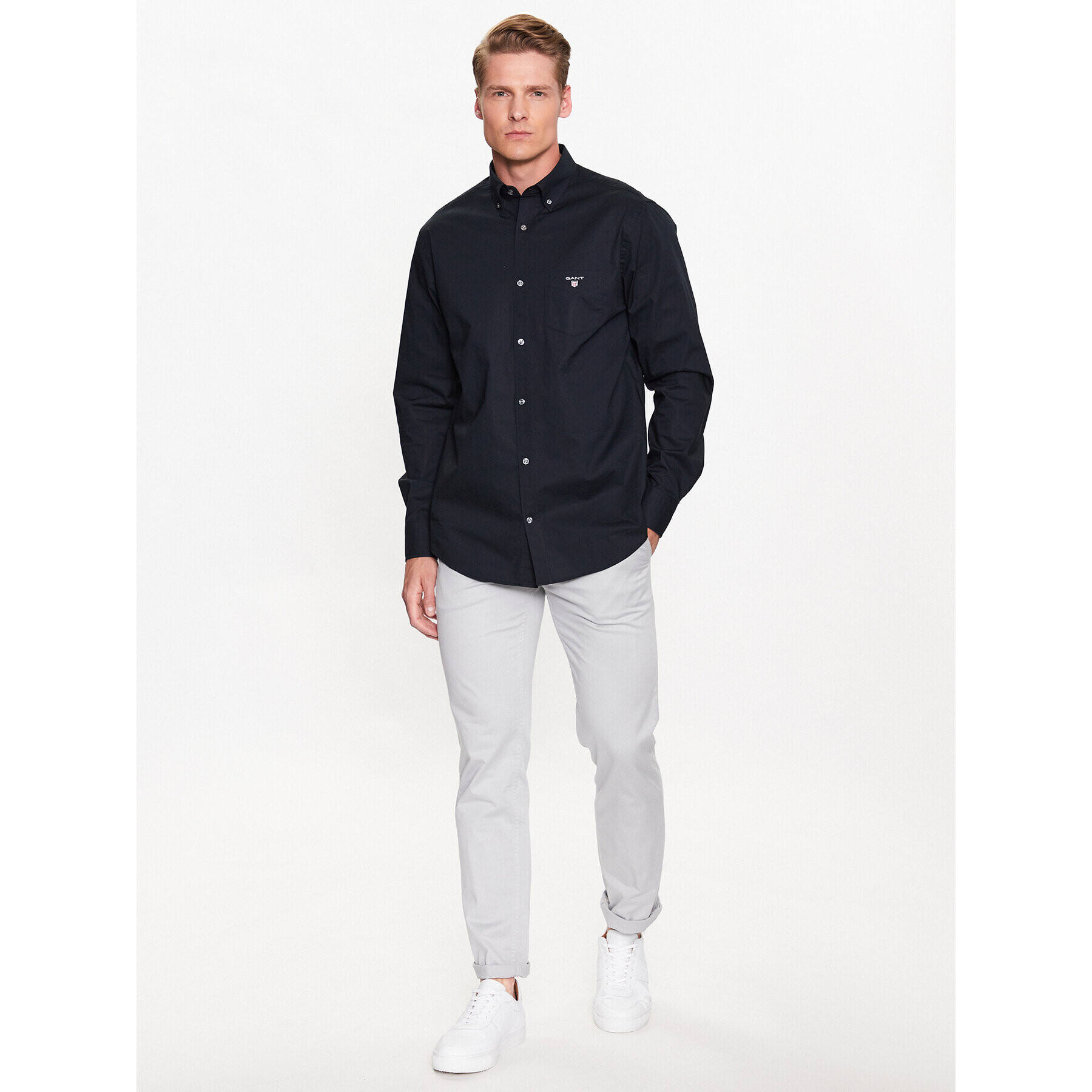 Gant Риза The Broadcloth Reg 3046400 Черен Regular Fit - Pepit.bg