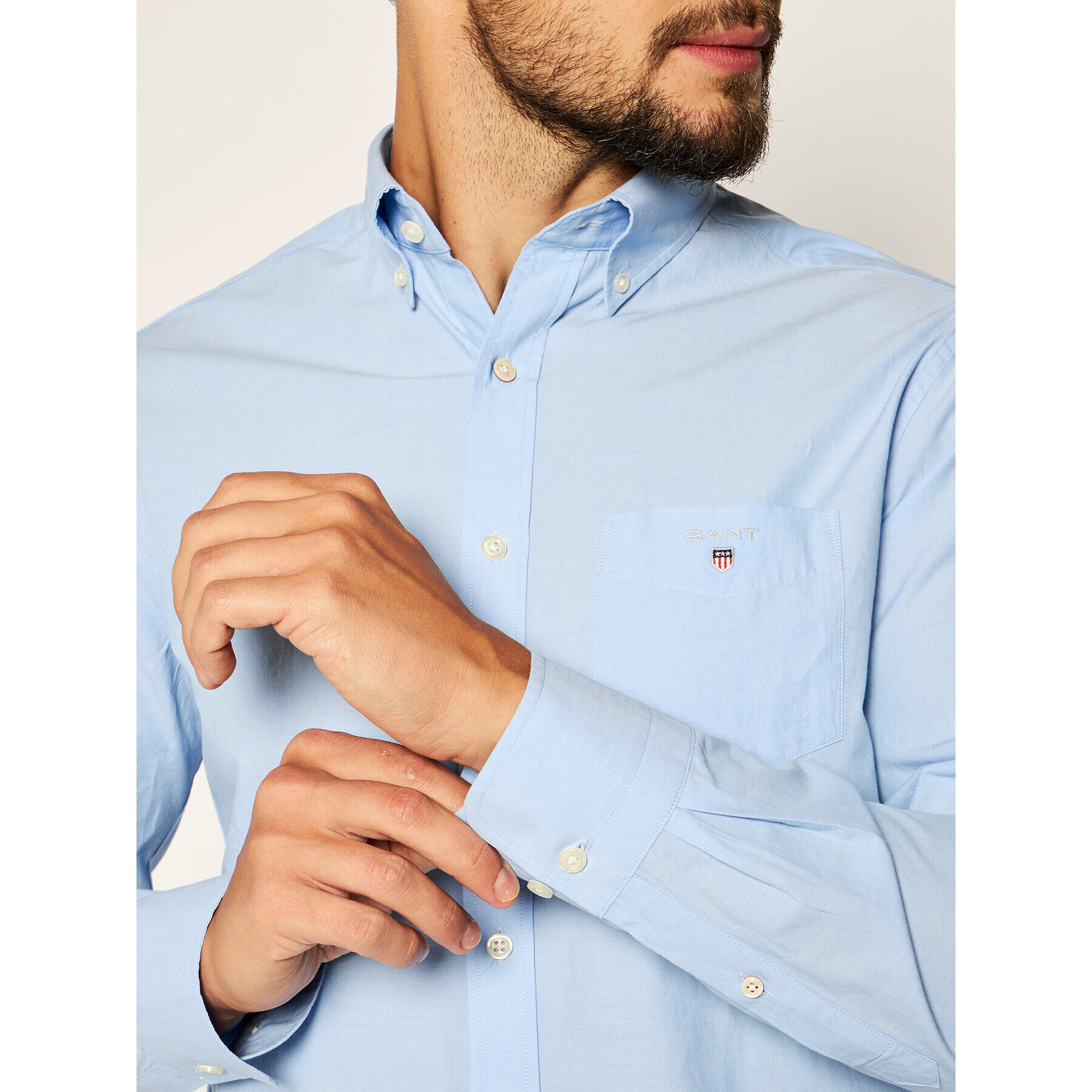 Gant Риза The Broadcloth Reg 3046400 Син Regular Fit - Pepit.bg