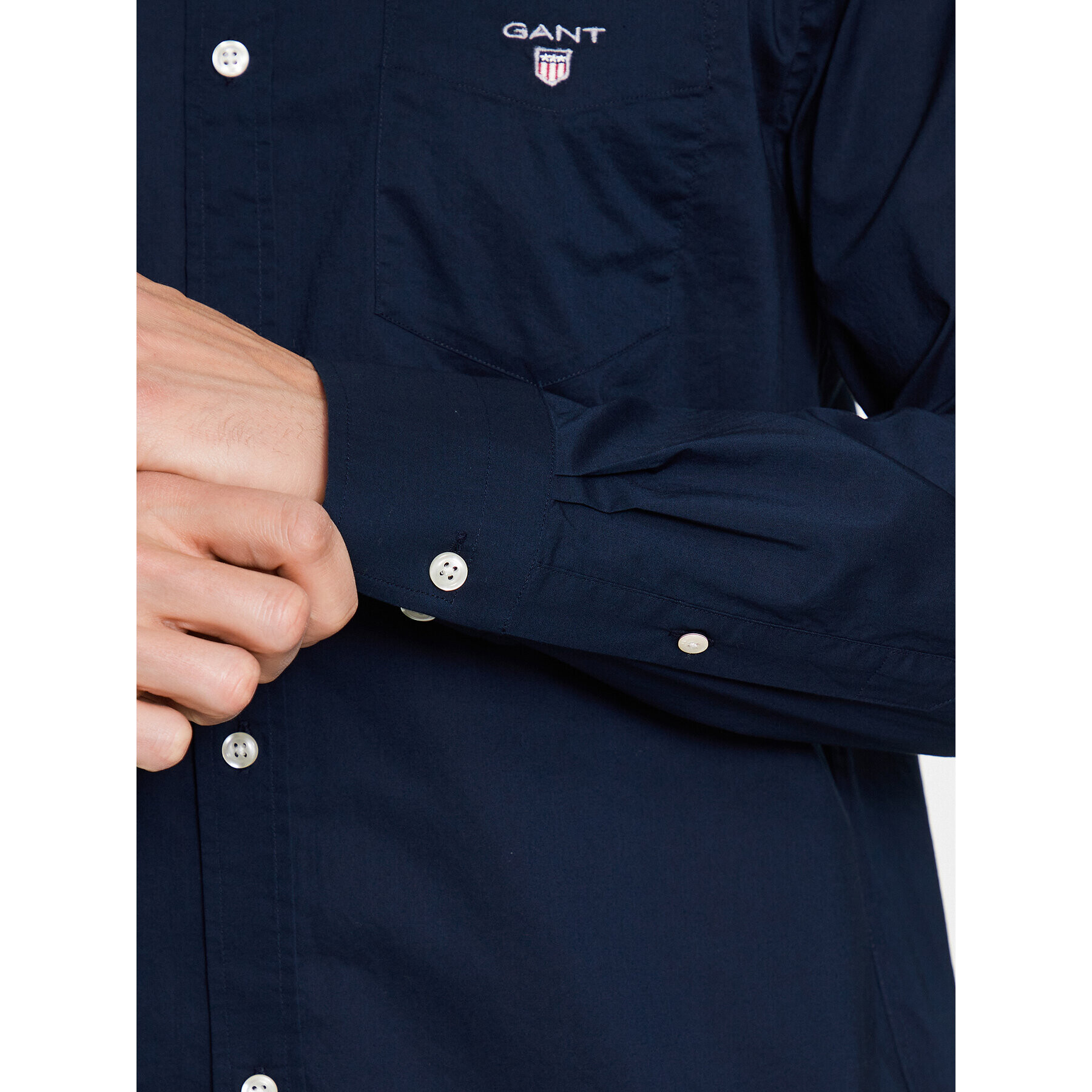 Gant Риза The Broadcloth Reg 3046400 Тъмносин Regular Fit - Pepit.bg