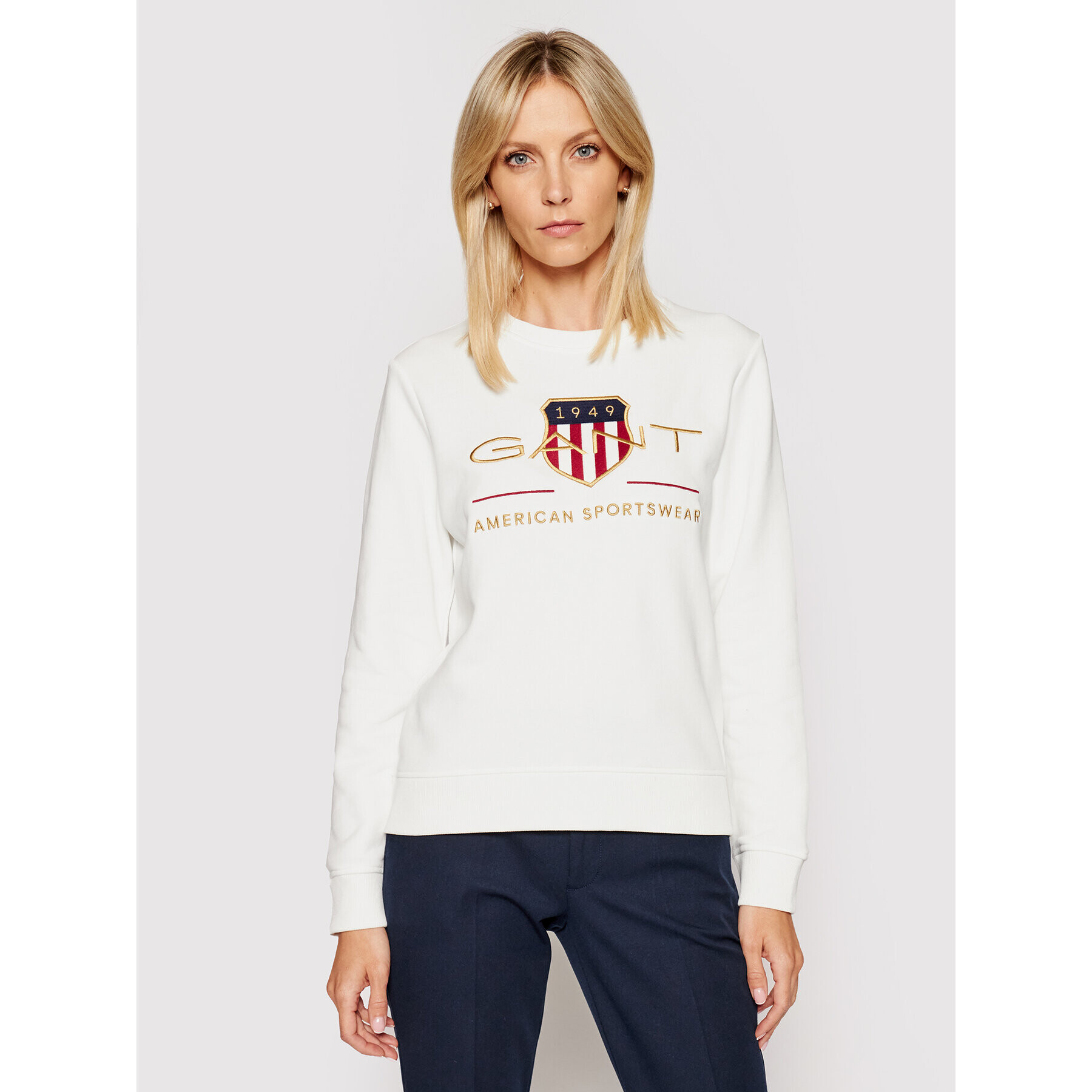 Gant Суитшърт Archive Shield 4204688 Бял Regular Fit - Pepit.bg