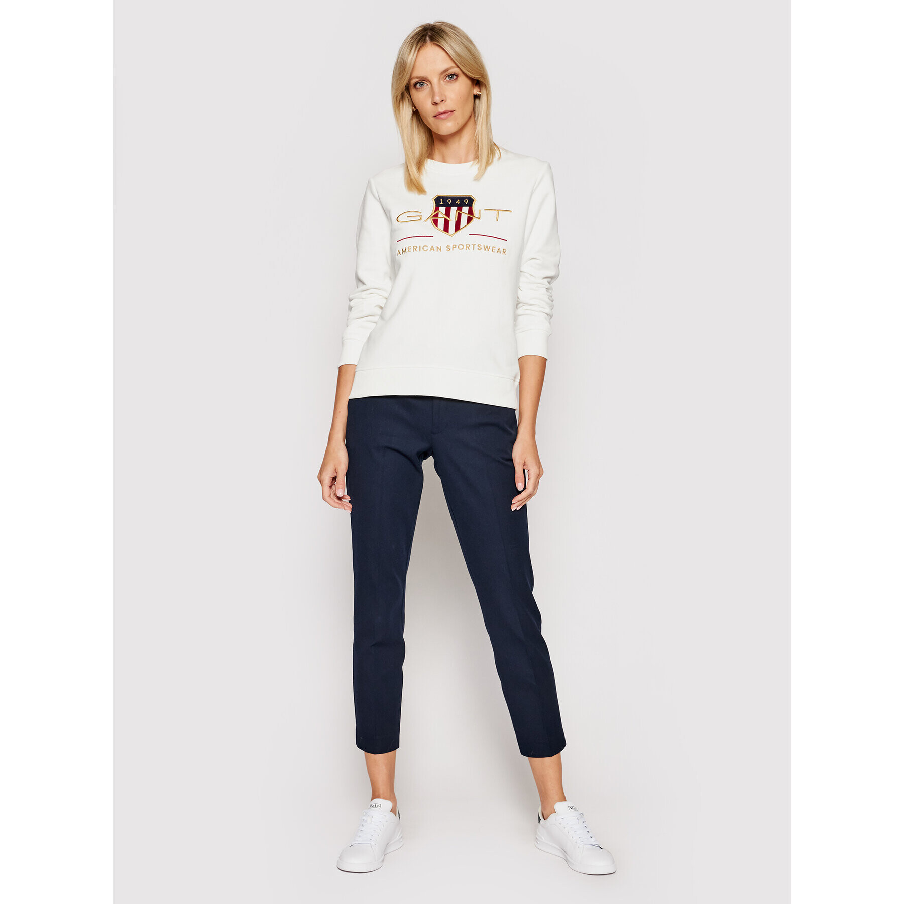 Gant Суитшърт Archive Shield 4204688 Бял Regular Fit - Pepit.bg
