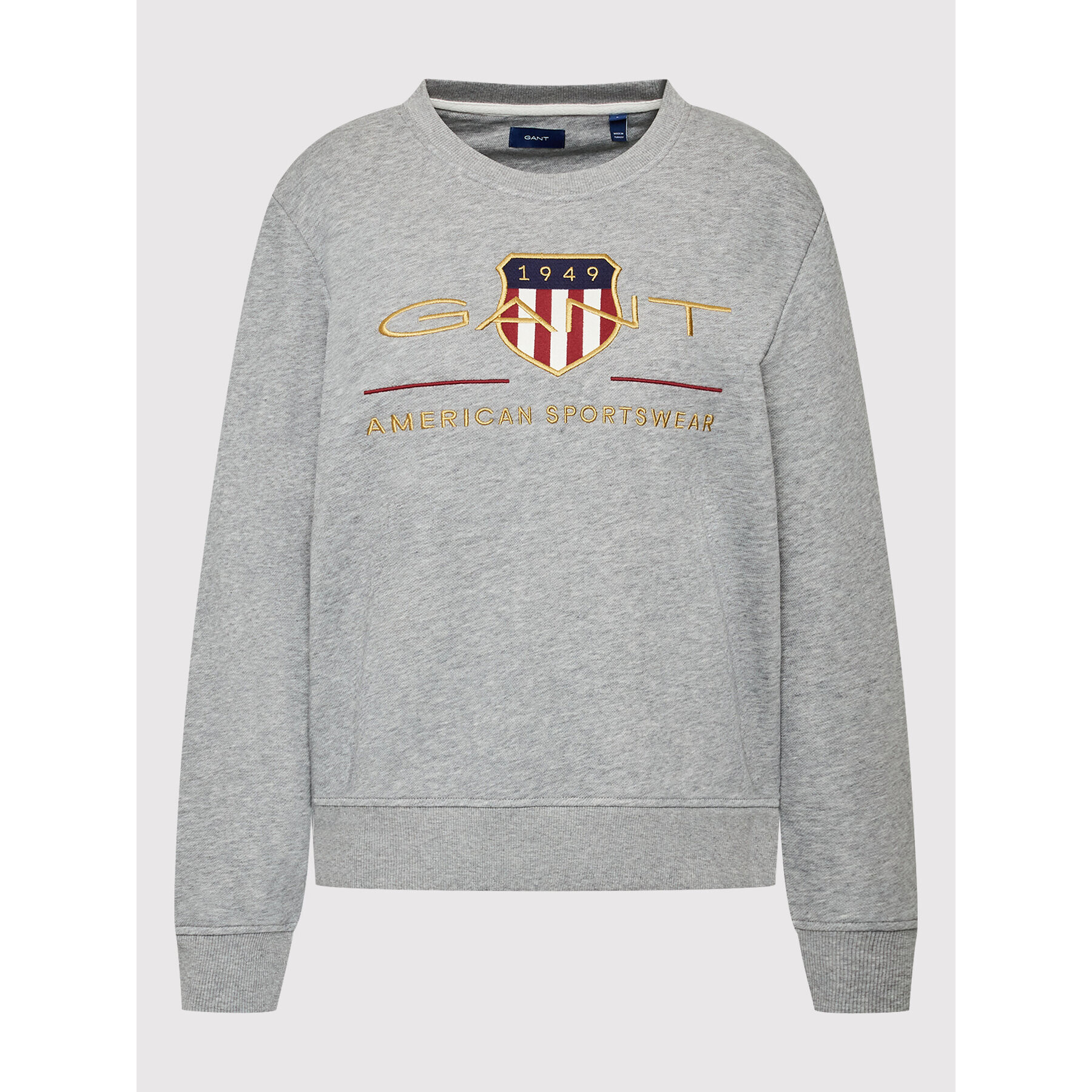 Gant Суитшърт Archive Shield 4204688 Сив Regular Fit - Pepit.bg