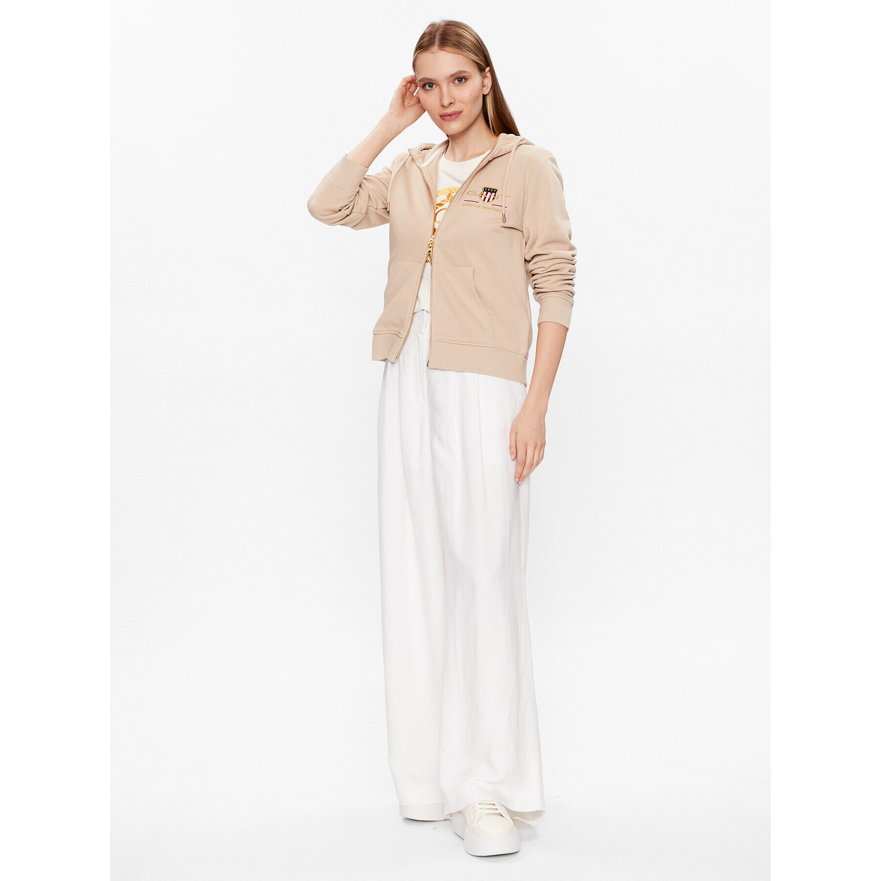 Gant Суитшърт Archive Shield 4204689 Бежов Regular Fit - Pepit.bg