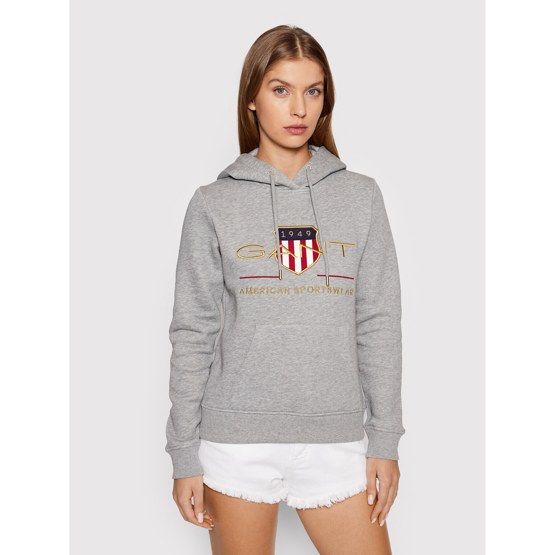 Gant Суитшърт Archive Shield 4204690 Сив Regular Fit - Pepit.bg