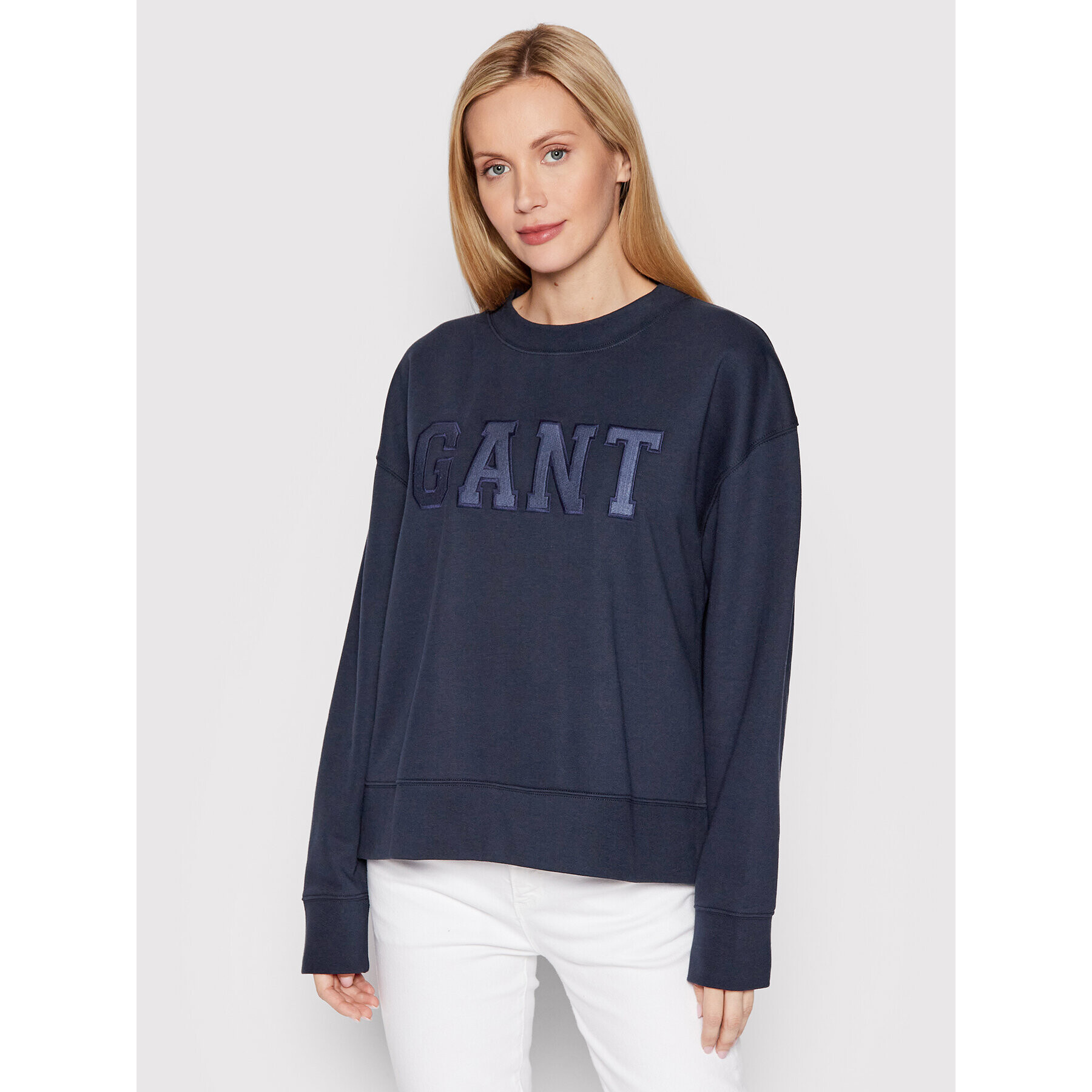 Gant Суитшърт Logo 4200641 Тъмносин Regular Fit - Pepit.bg