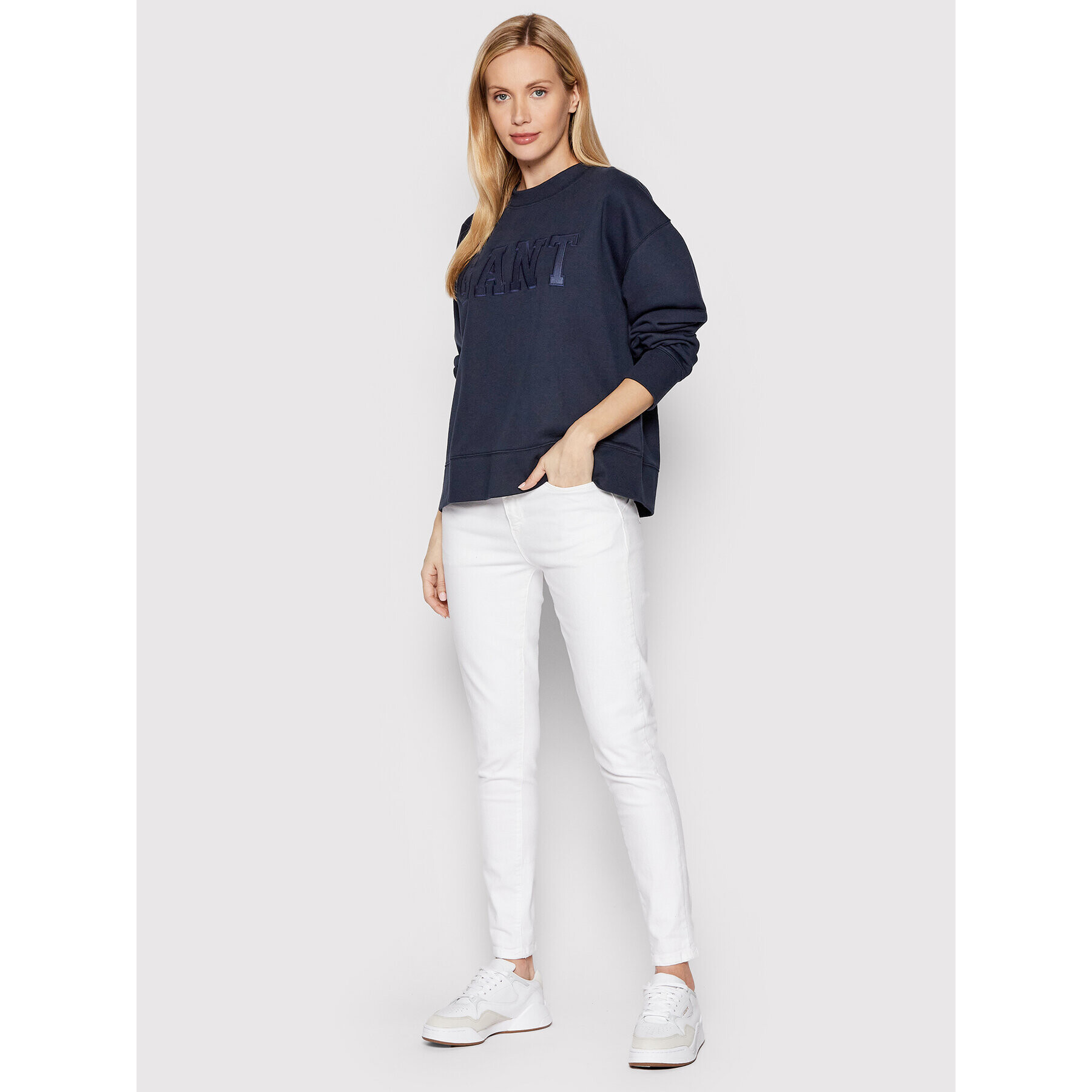 Gant Суитшърт Logo 4200641 Тъмносин Regular Fit - Pepit.bg