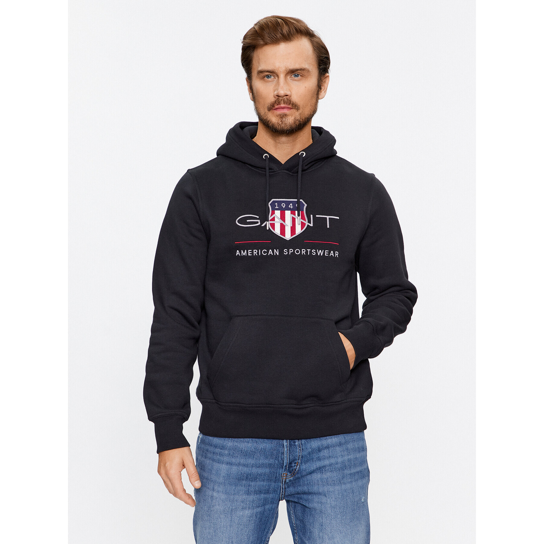 Gant Суитшърт Reg Archive Shield Hoodie 2047082 Черен Regular Fit - Pepit.bg