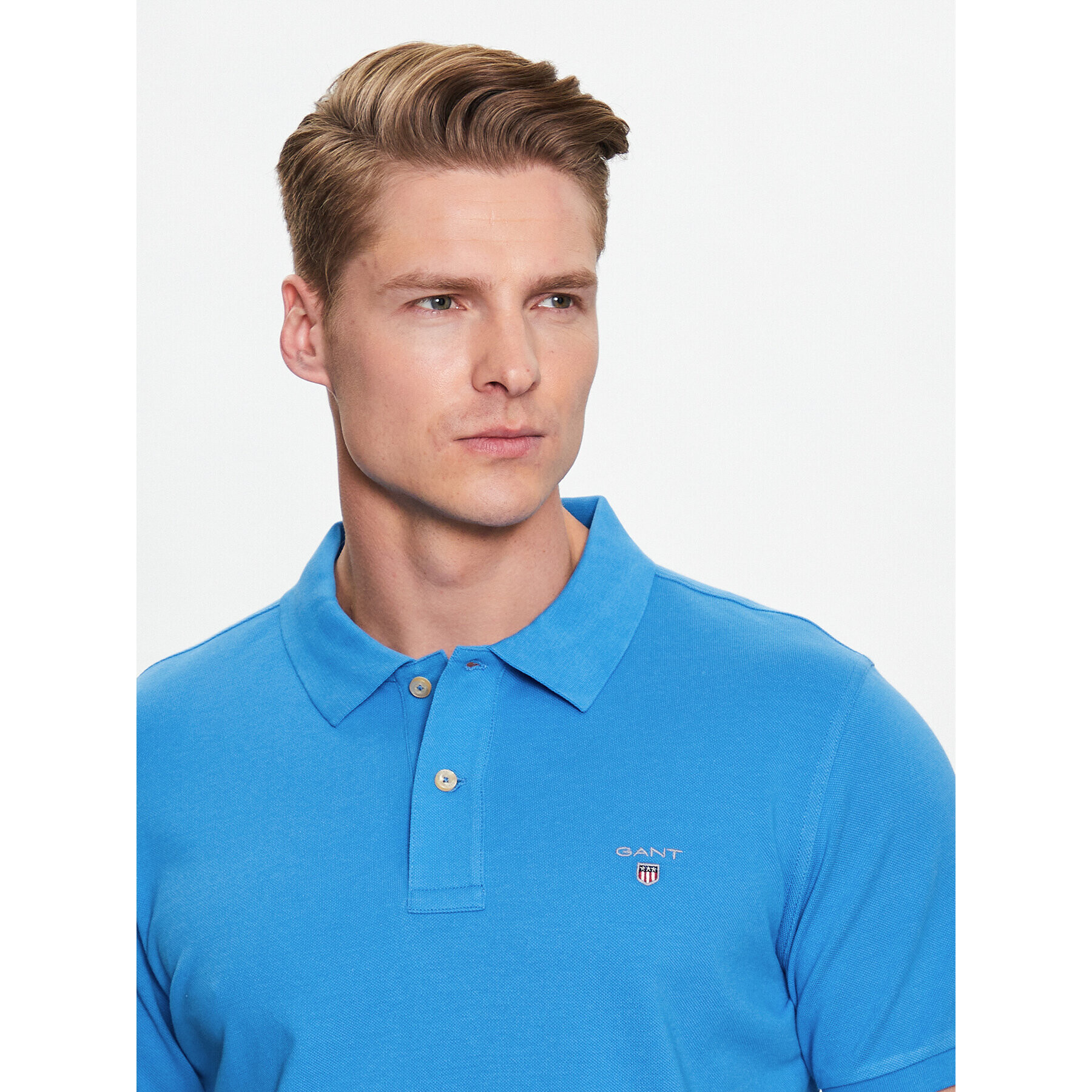 Gant Тениска с яка и копчета Original Pique 2201 Син Regular Fit - Pepit.bg