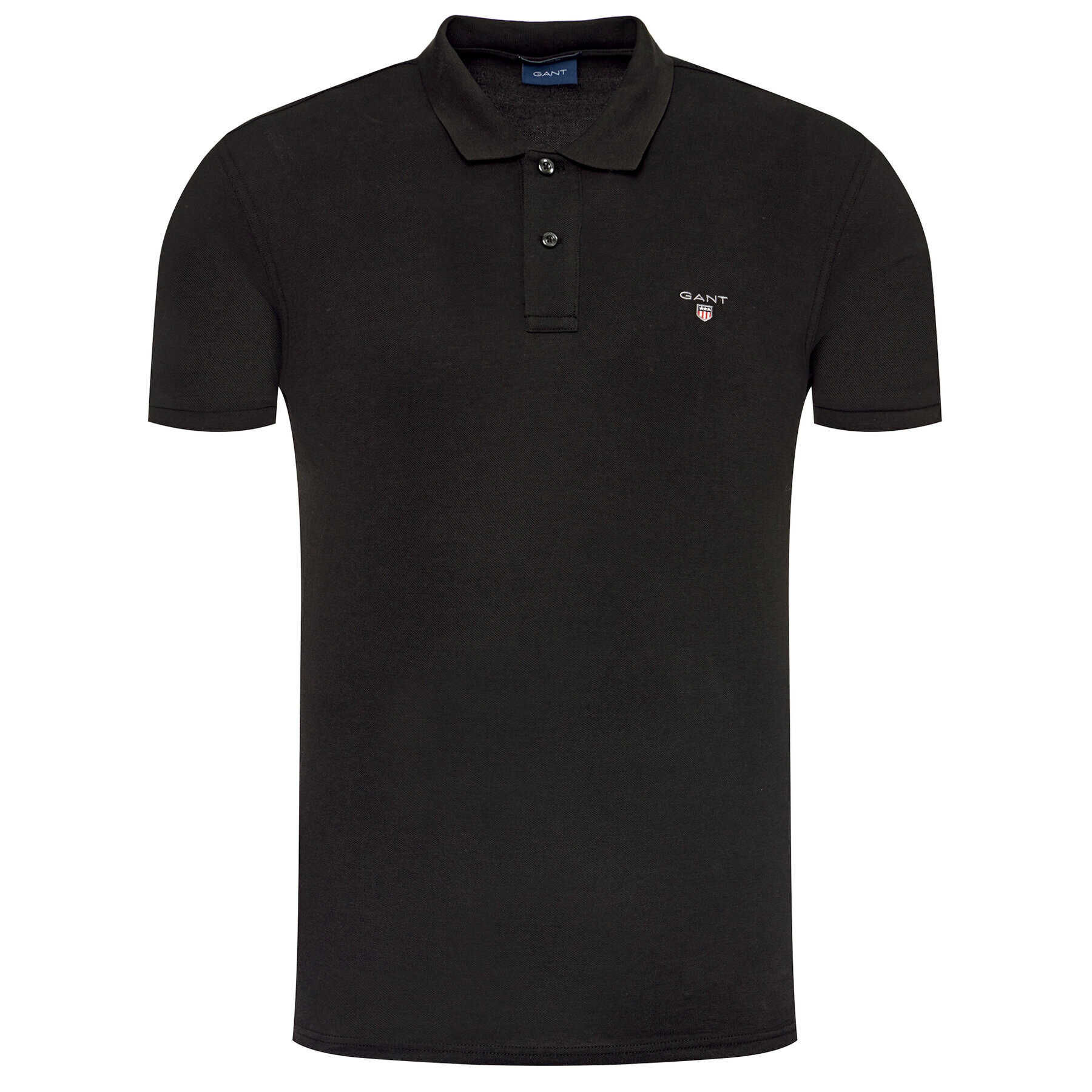 Gant Тениска с яка и копчета 2201 Черен Regular Fit - Pepit.bg