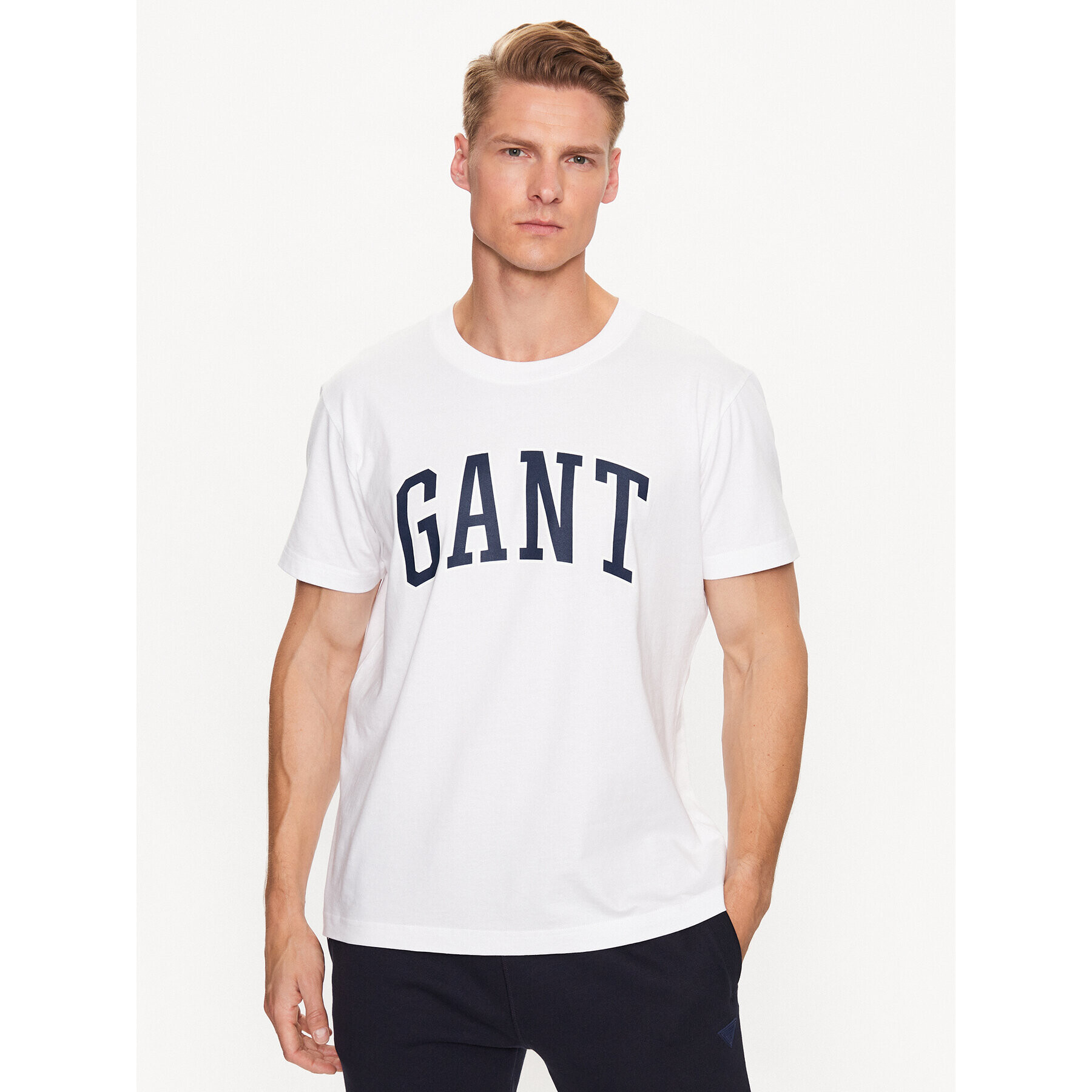 Gant Тишърт 2003181 Бял Regular Fit - Pepit.bg