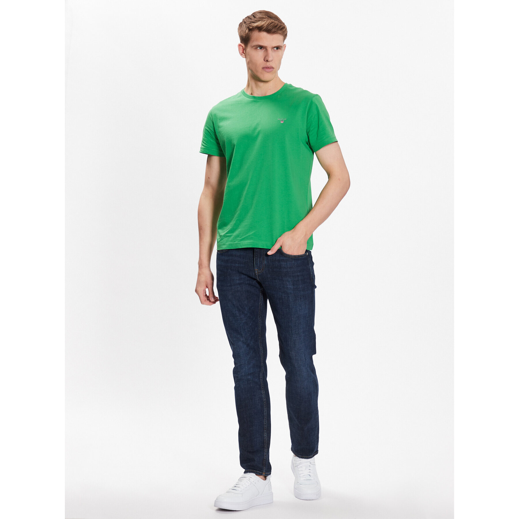 Gant Тишърт 234100 Зелен Regular Fit - Pepit.bg