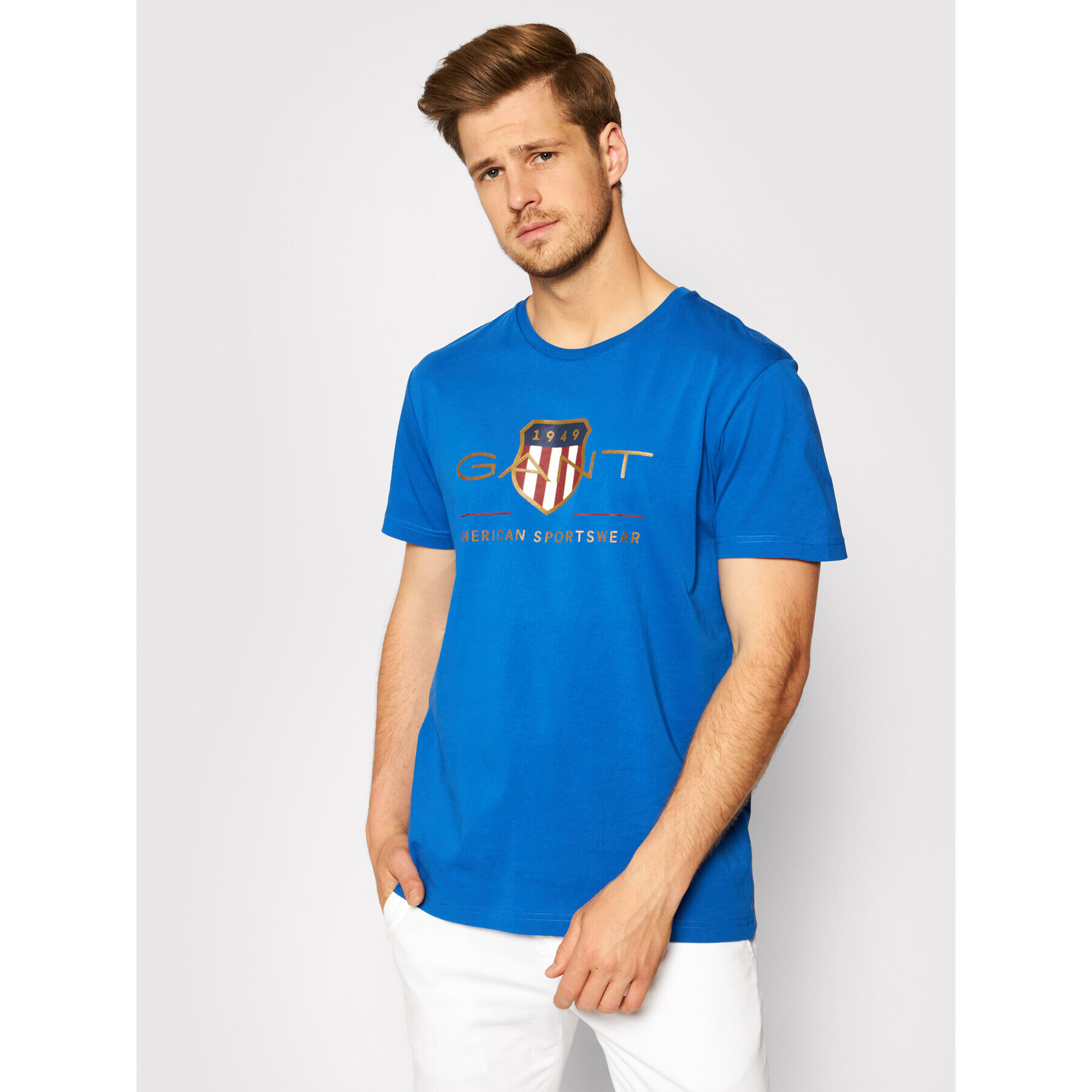 Gant Тишърт Archive Shield 2003099 Син Regular Fit - Pepit.bg