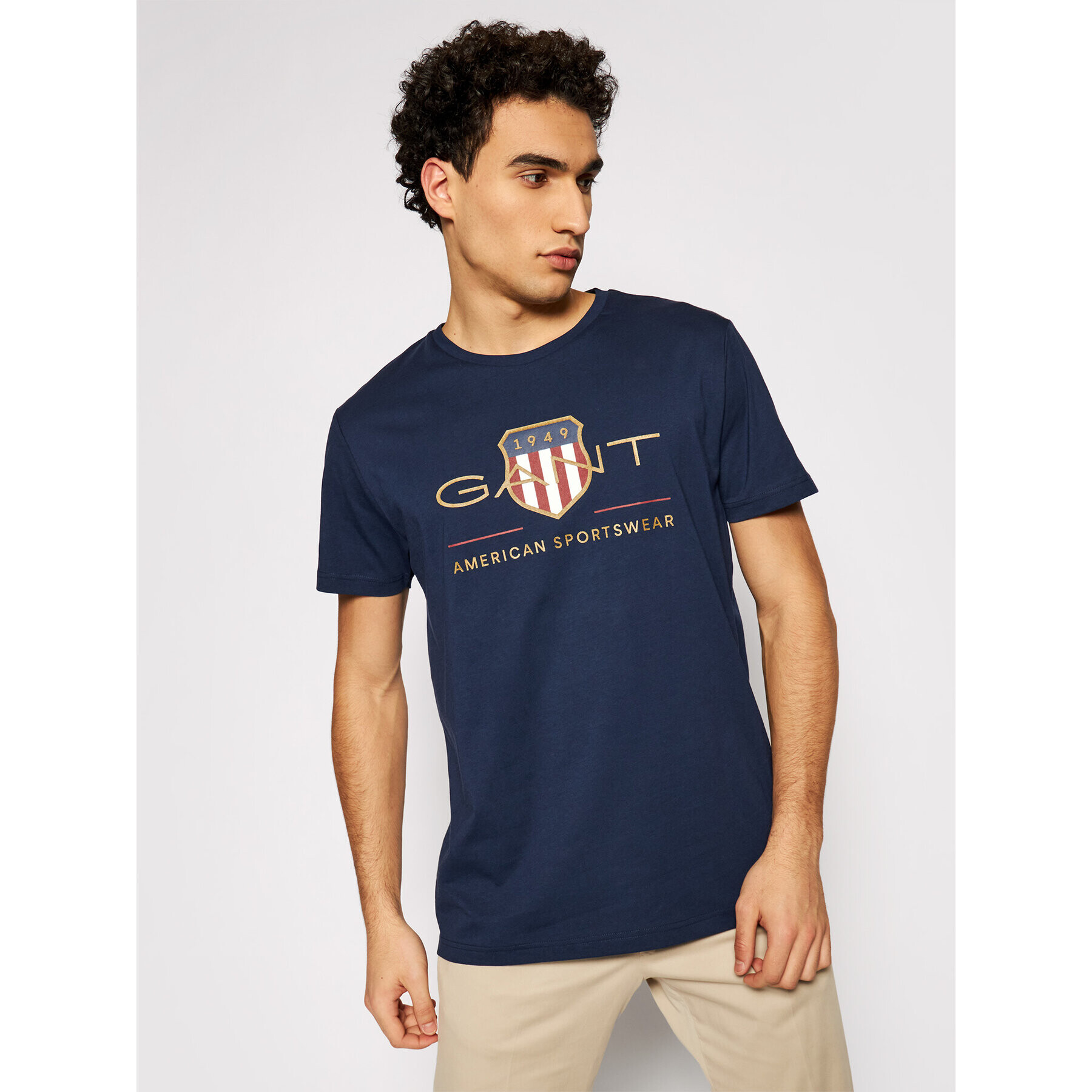 Gant Тишърт Archive Shield 2003099 Тъмносин Regular Fit - Pepit.bg