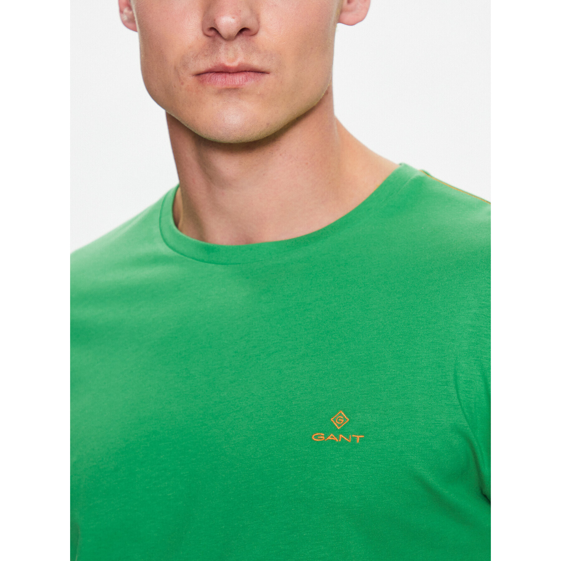 Gant Тишърт Contrast Logo 2053004 Зелен Regular Fit - Pepit.bg