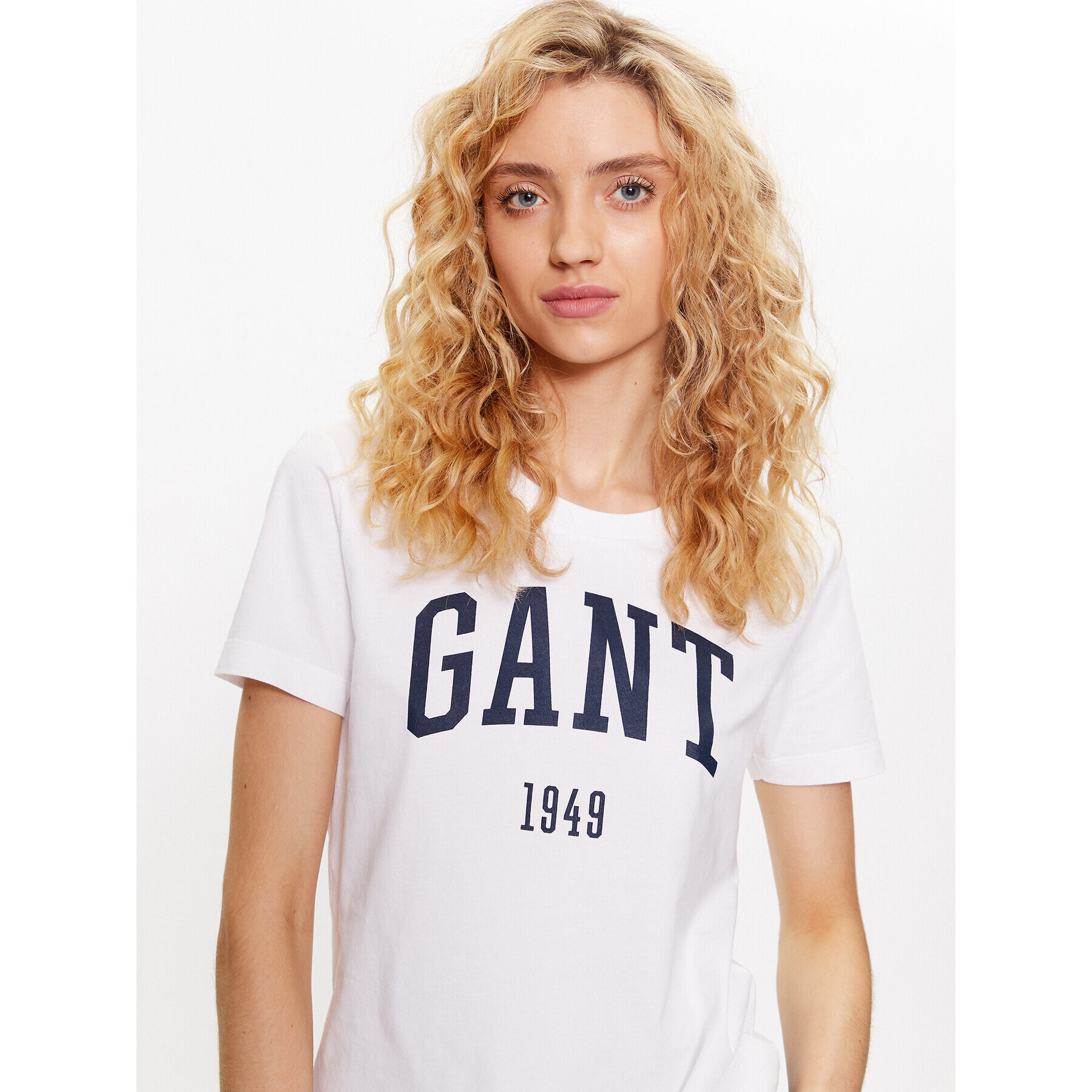 Gant Тишърт Logo 4200670 Бял Regular Fit - Pepit.bg