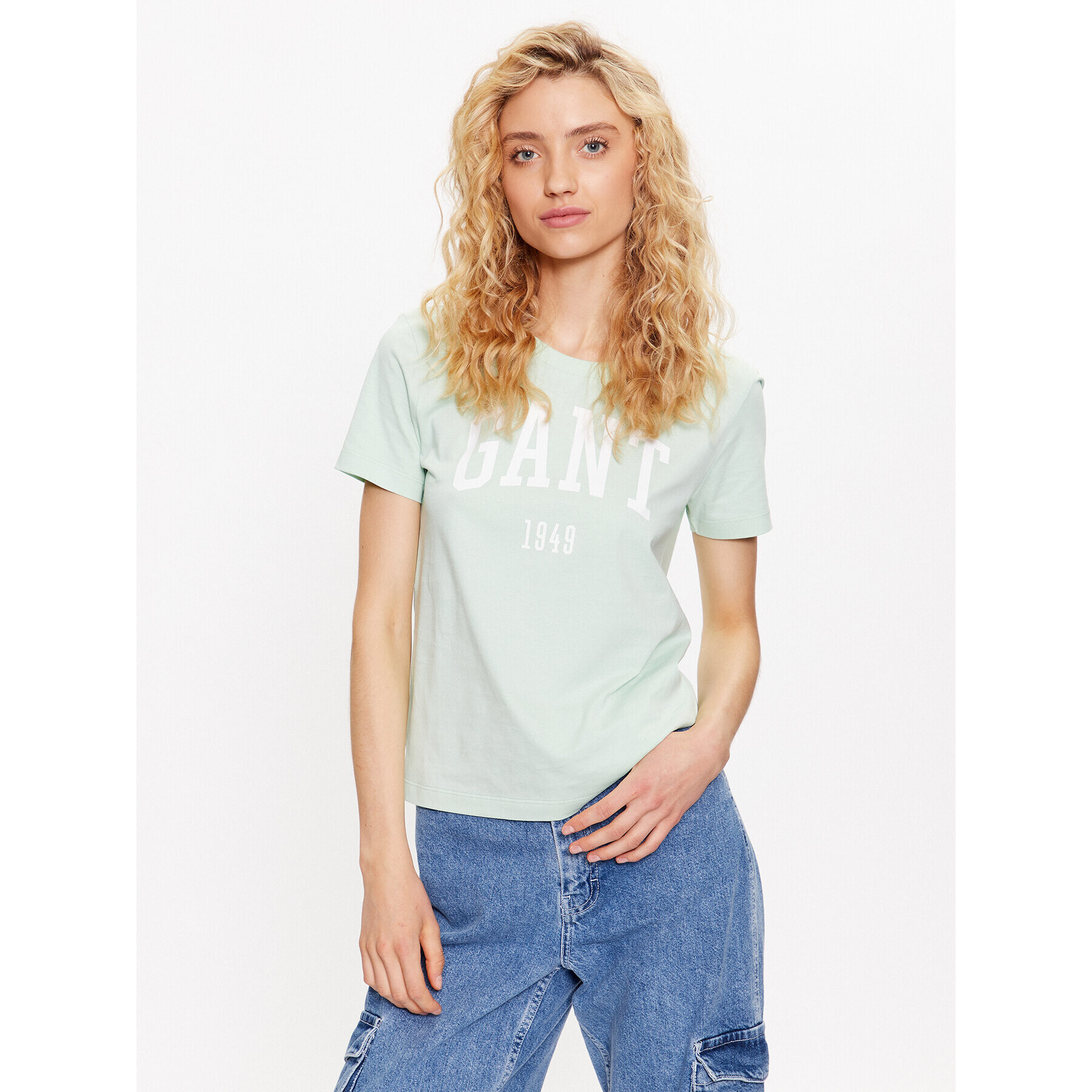 Gant Тишърт Logo 4200670 Зелен Regular Fit - Pepit.bg