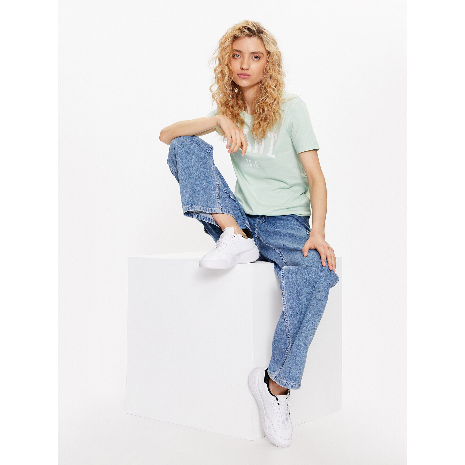 Gant Тишърт Logo 4200670 Зелен Regular Fit - Pepit.bg