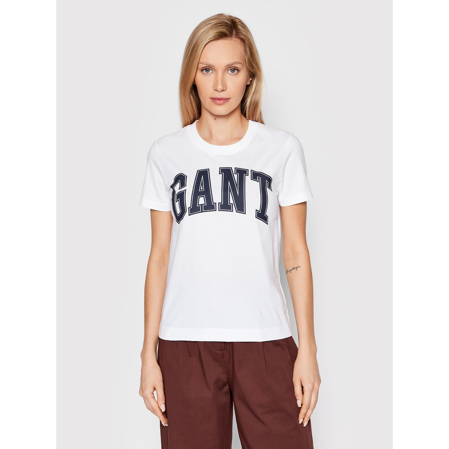 Gant Тишърт Md. Fall 4200221 Бял Regular Fit - Pepit.bg
