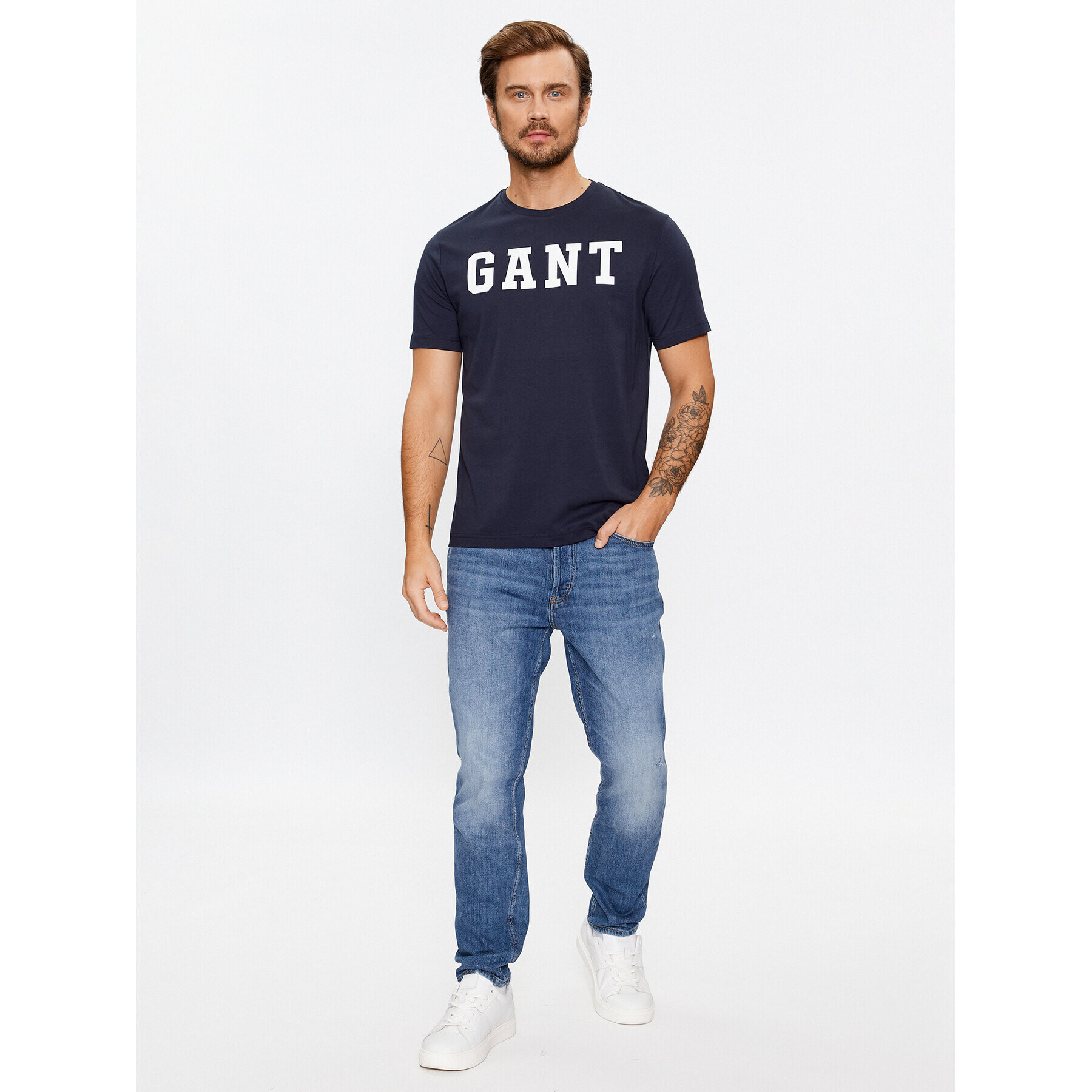 Gant Тишърт Md. Ss 2003213 Тъмносин Regular Fit - Pepit.bg