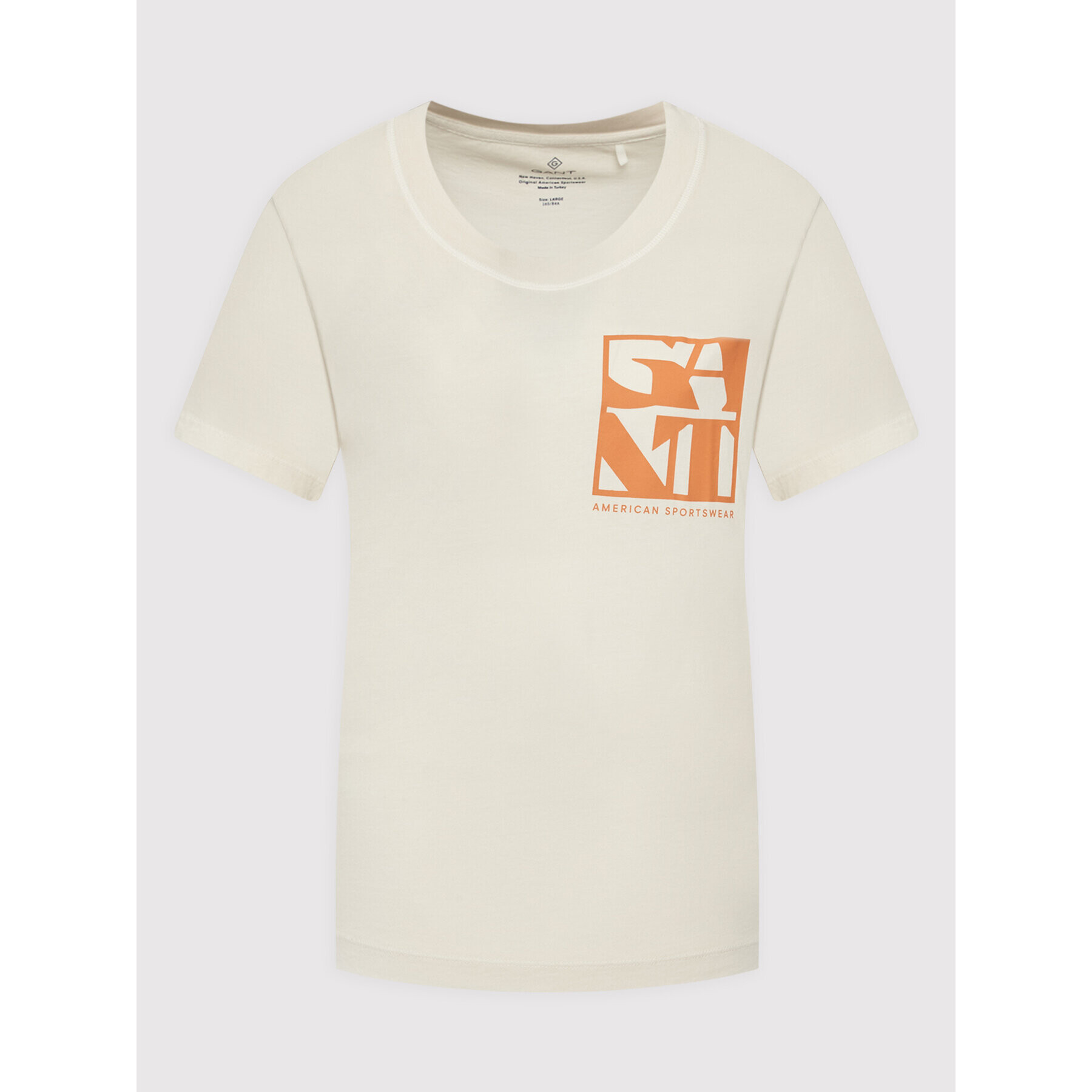 Gant Тишърт Quadrat Logo 4203478 Бежов Regular Fit - Pepit.bg