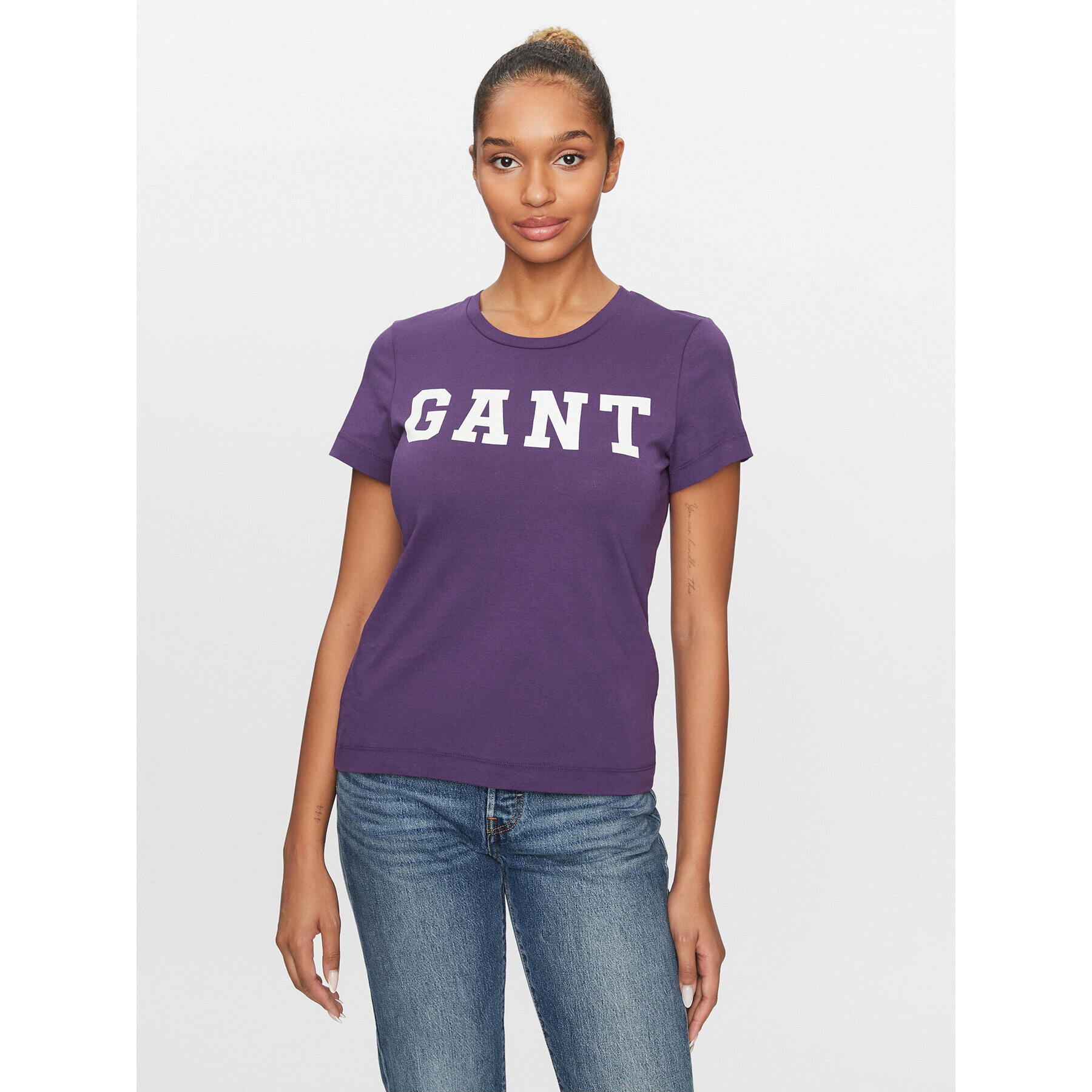 Gant Тишърт Reg Graphic Ss 4200741 Виолетов Regular Fit - Pepit.bg