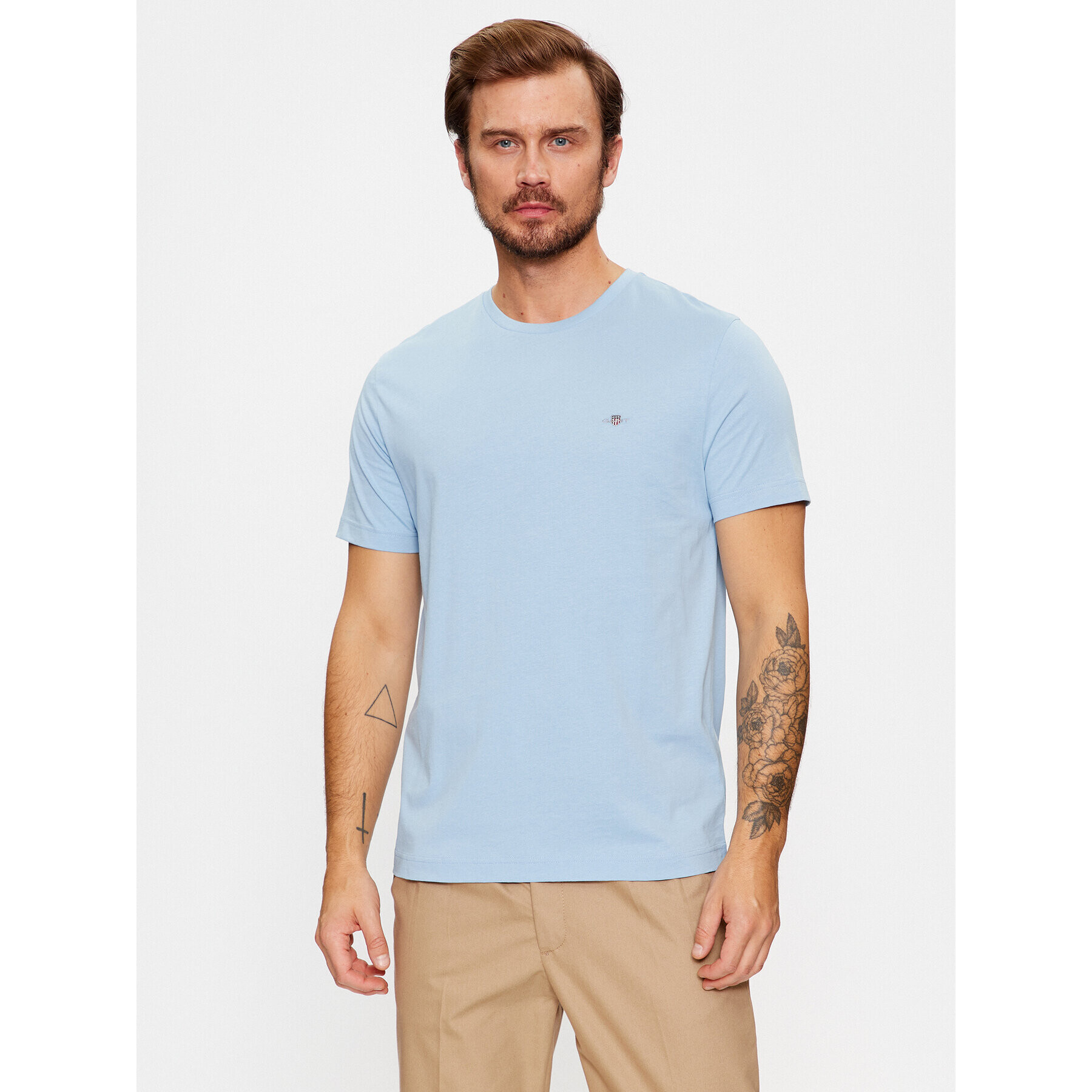 Gant Тишърт Reg Shield Ss 2003184 Син Regular Fit - Pepit.bg