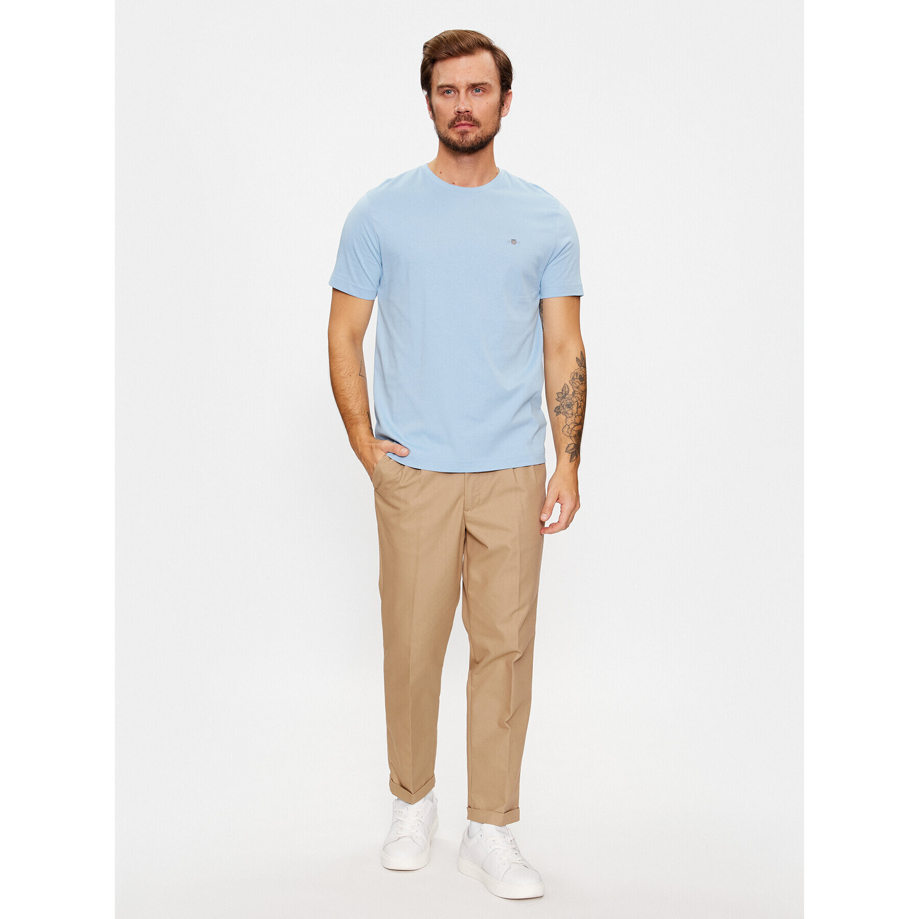 Gant Тишърт Reg Shield Ss 2003184 Син Regular Fit - Pepit.bg